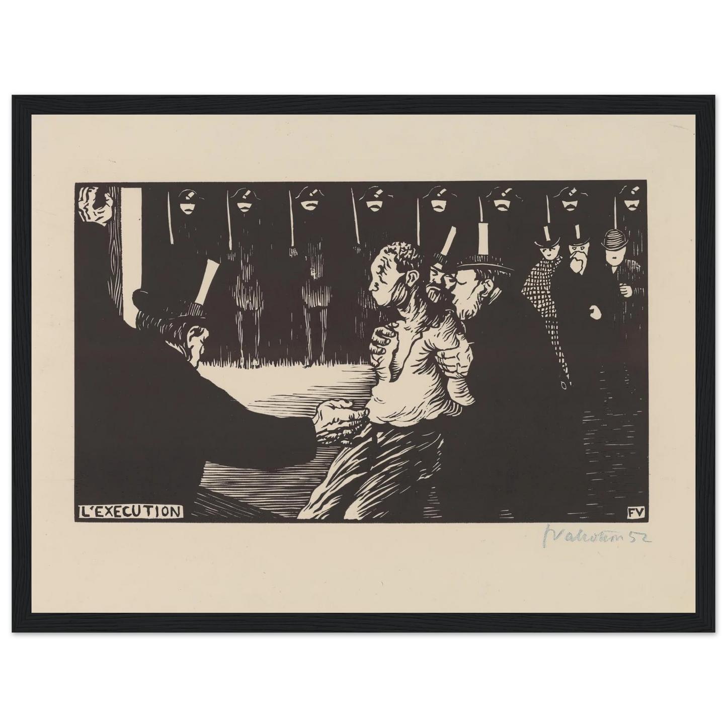 L’exécution (1894) Art Print | Felix Vallotton - Framed Poster - 30x40 cm / 12x16″ - Black frame
