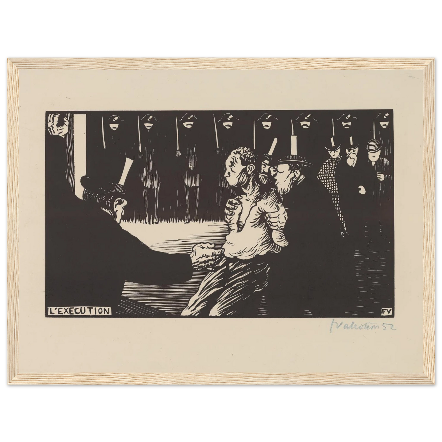 L’exécution (1894) Art Print | Felix Vallotton - Framed Poster - 30x40 cm / 12x16″ - Black frame