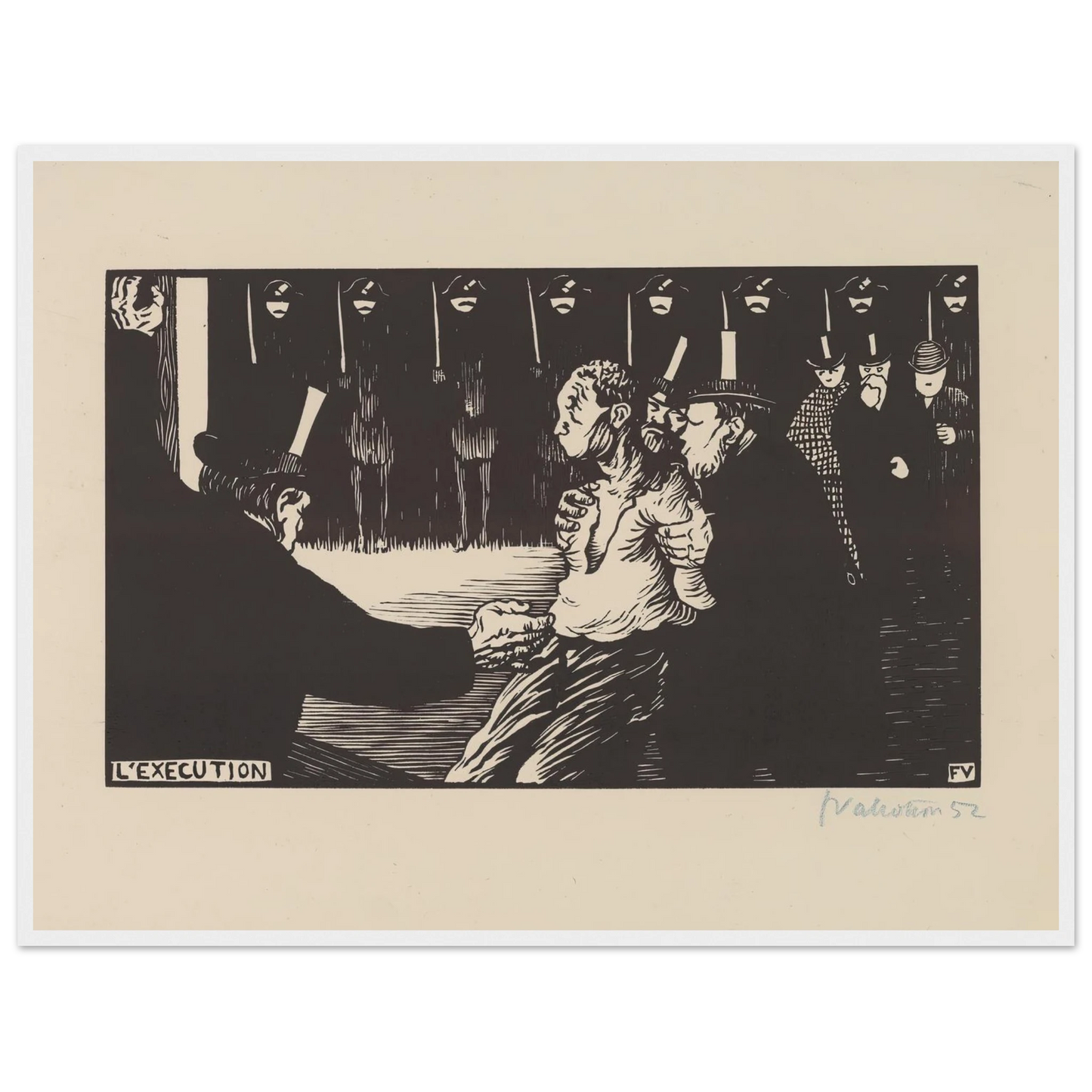 L’exécution (1894) Art Print | Felix Vallotton - Framed Poster - 30x40 cm / 12x16″ - Black frame