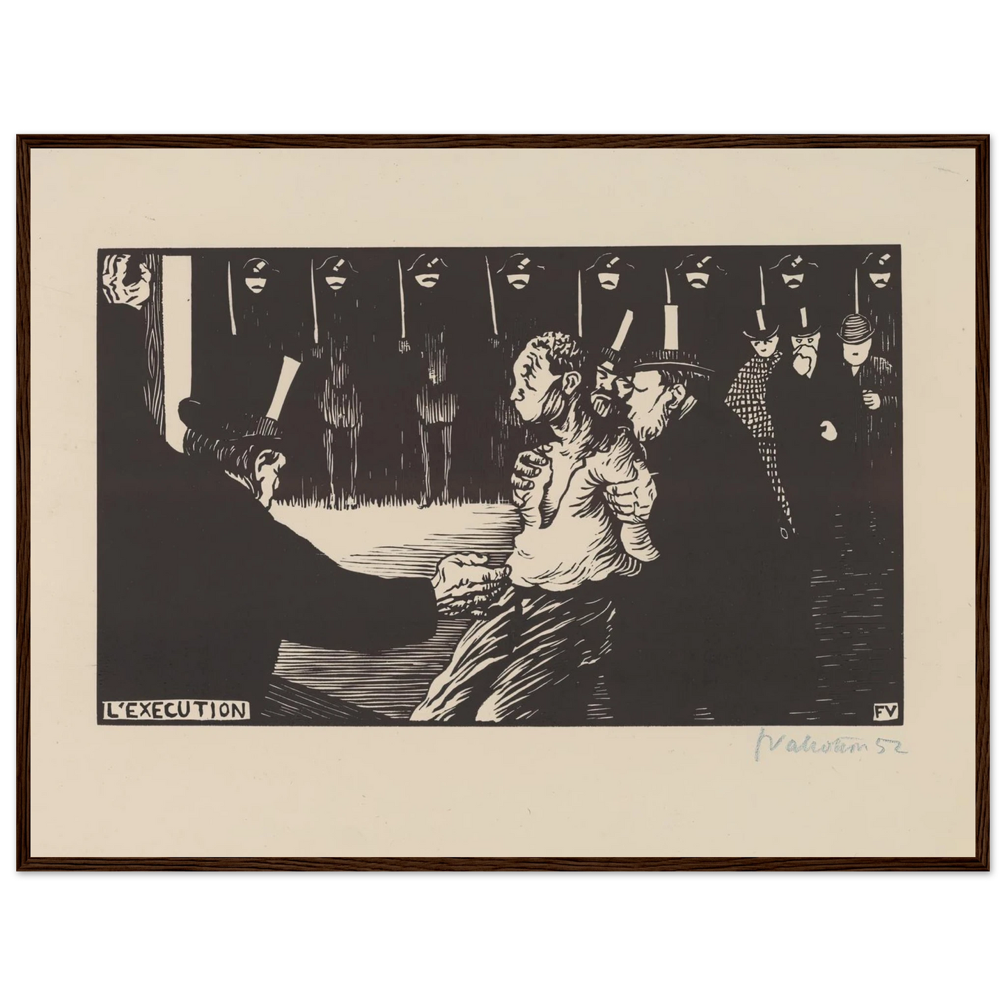 L’exécution (1894) Art Print | Felix Vallotton - Framed Poster - 30x40 cm / 12x16″ - Black frame