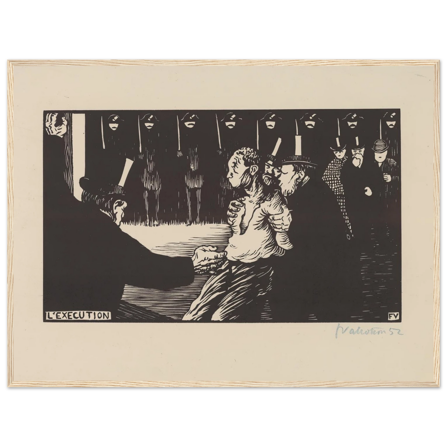 L’exécution (1894) Art Print | Felix Vallotton - Framed Poster - 30x40 cm / 12x16″ - Black frame