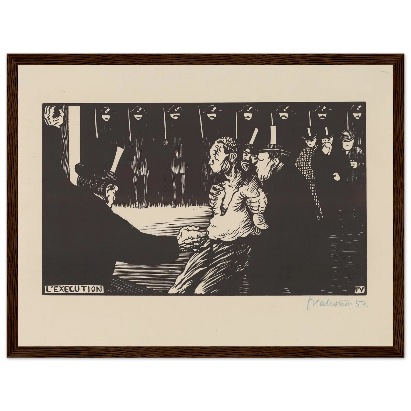 L’exécution (1894) Art Print | Felix Vallotton - Framed Poster - 30x40 cm / 12x16″ - Black frame