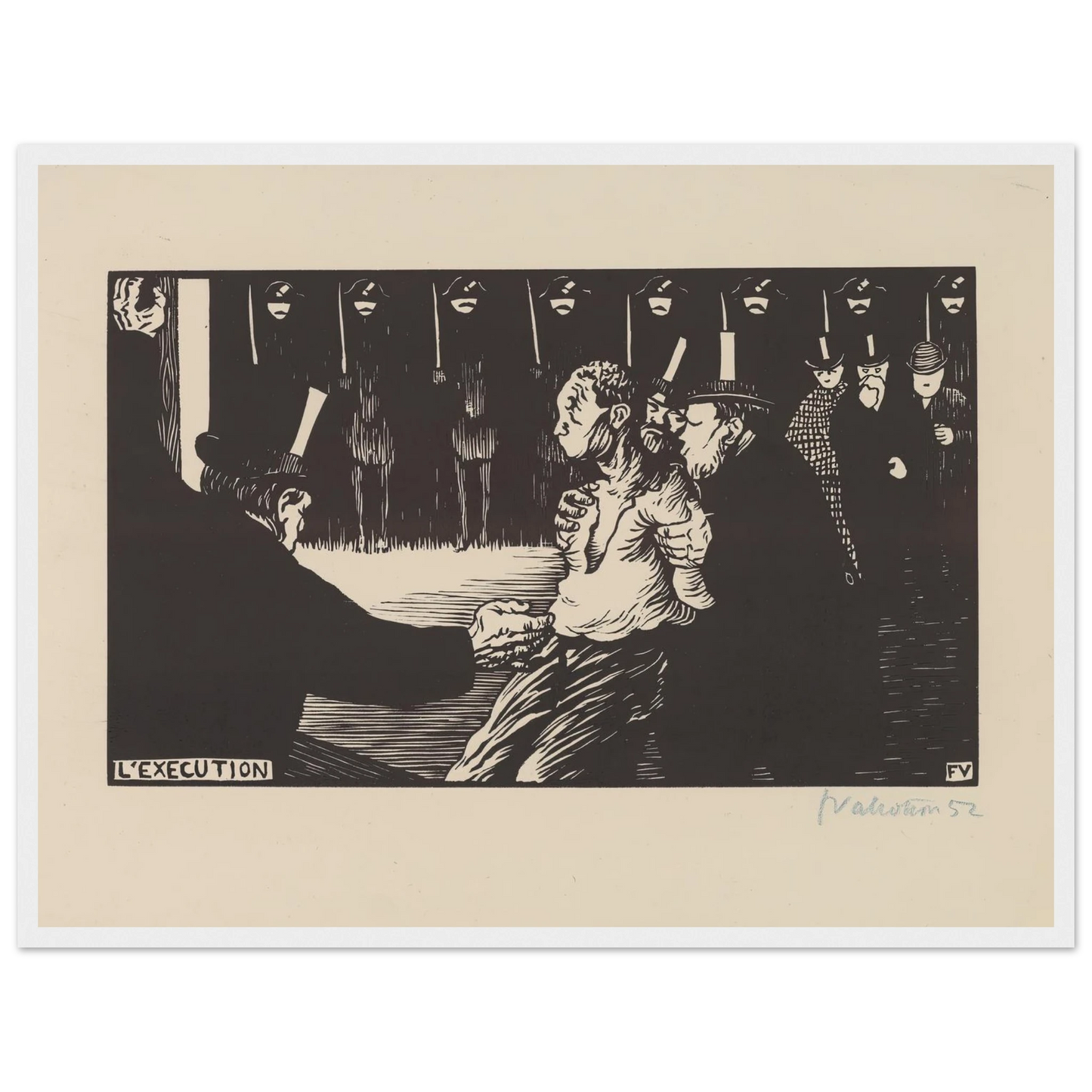 L’exécution (1894) Art Print | Felix Vallotton - Framed Poster - 30x40 cm / 12x16″ - Black frame