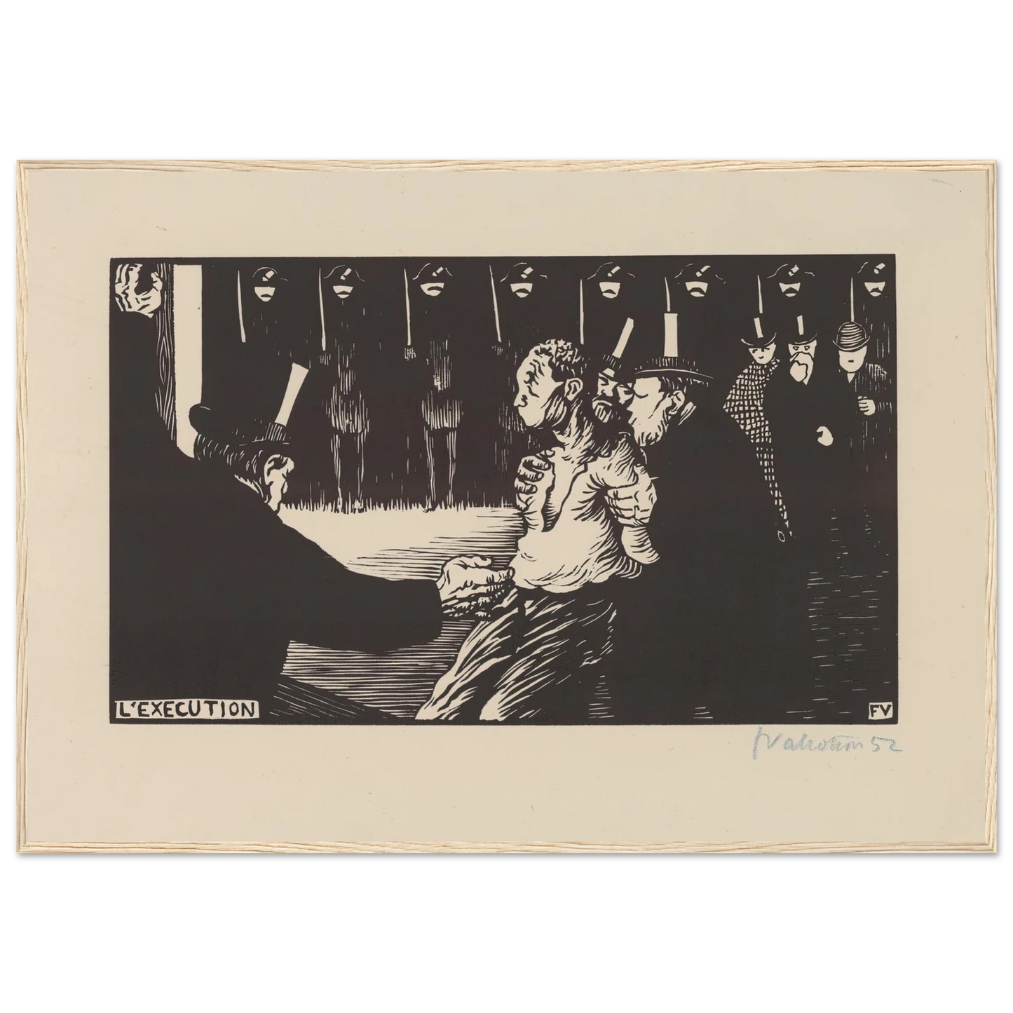 L’exécution (1894) Art Print | Felix Vallotton - Framed Poster - 30x40 cm / 12x16″ - Black frame