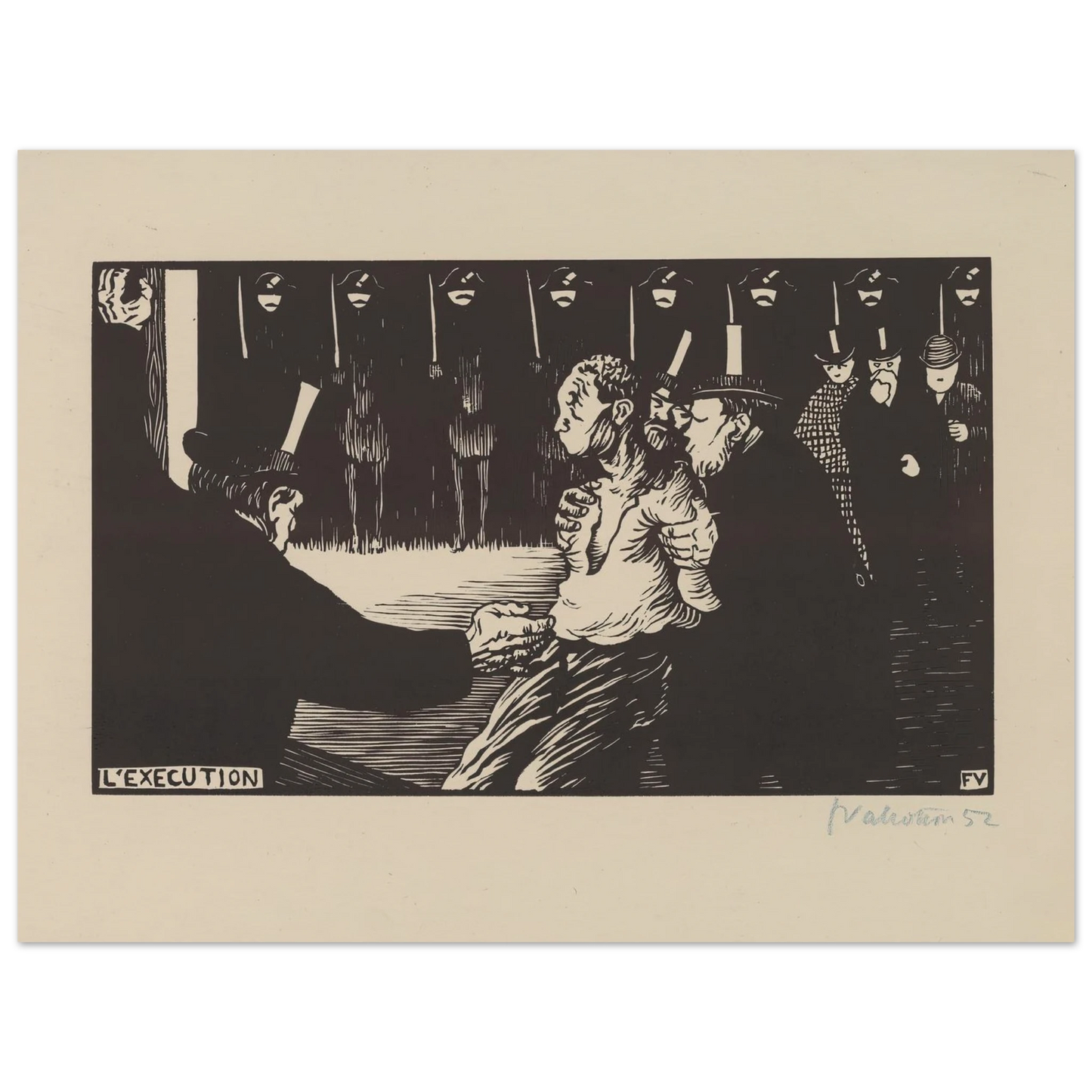 L’exécution (1894) Art Print | Felix Vallotton - Framed Poster - 30x40 cm / 12x16″ - Black frame