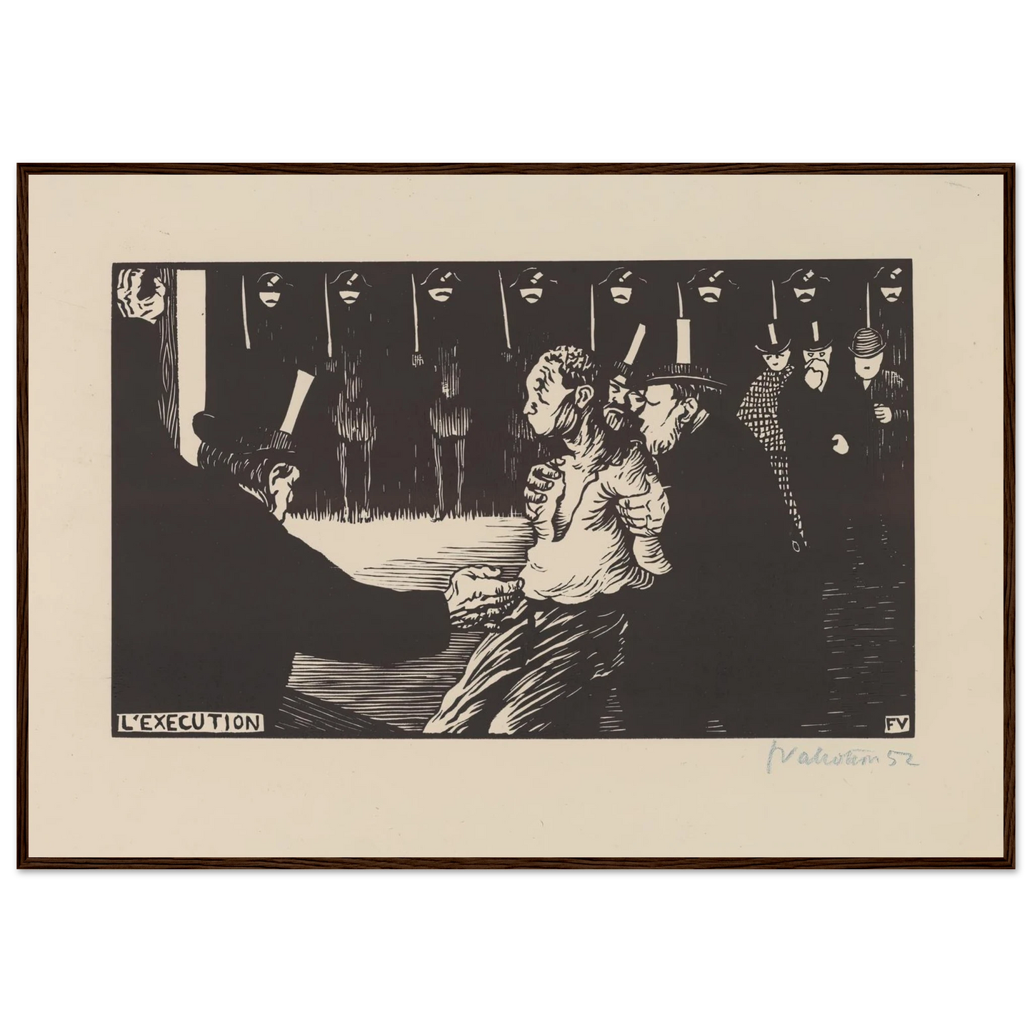 L’exécution (1894) Art Print | Felix Vallotton - Framed Poster - 30x40 cm / 12x16″ - Black frame