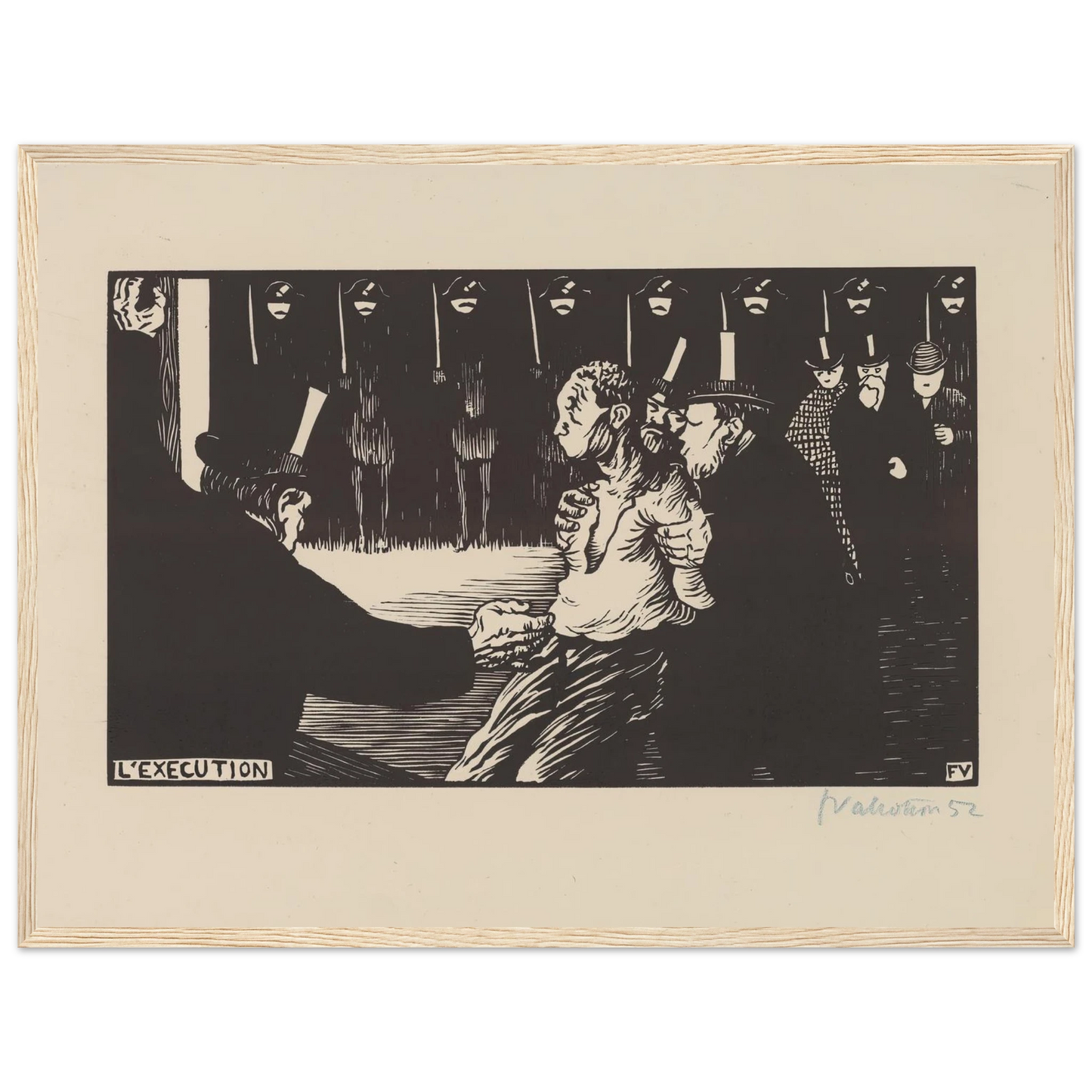 L’exécution (1894) Art Print | Felix Vallotton - Framed Poster - 30x40 cm / 12x16″ - Black frame