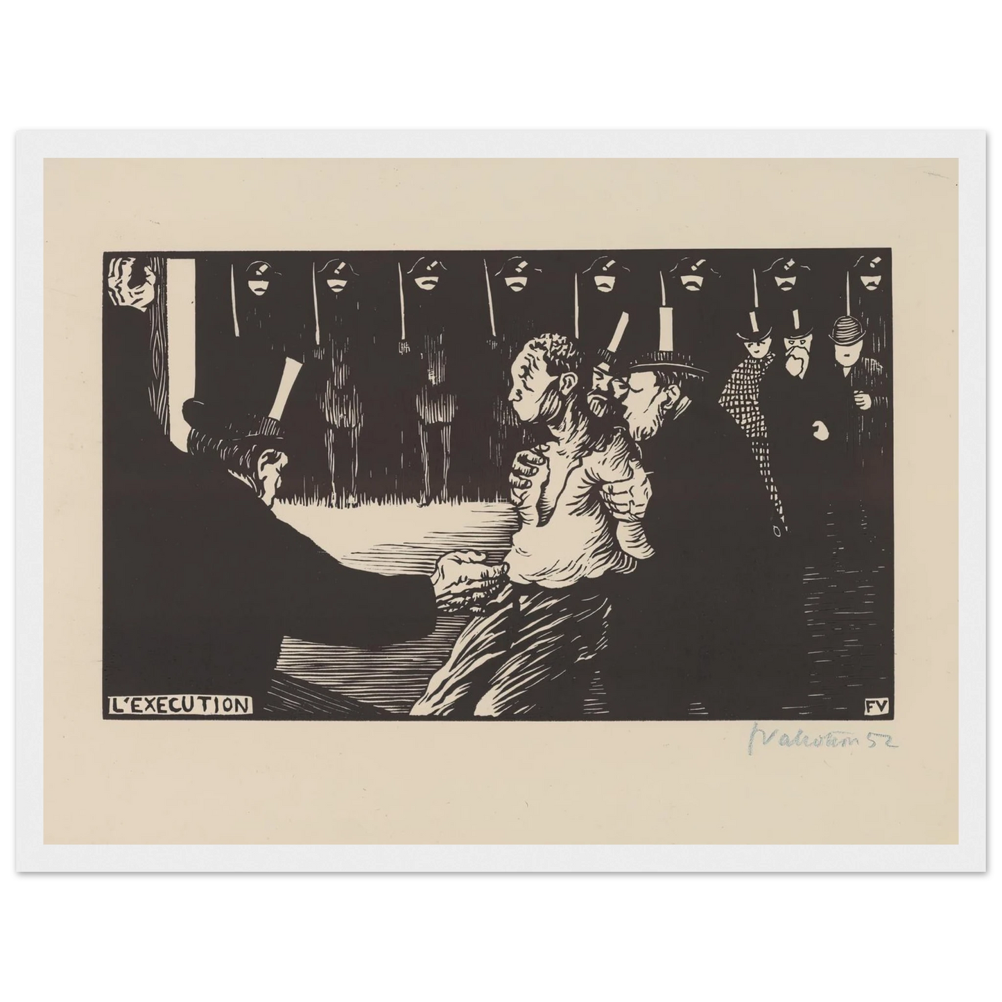 L’exécution (1894) Art Print | Felix Vallotton - Framed Poster - 30x40 cm / 12x16″ - Black frame