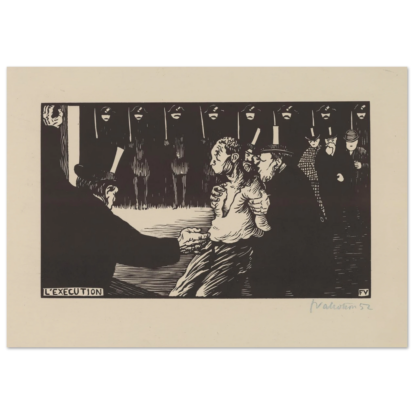 L’exécution (1894) Art Print | Felix Vallotton - Framed Poster - 30x40 cm / 12x16″ - Black frame