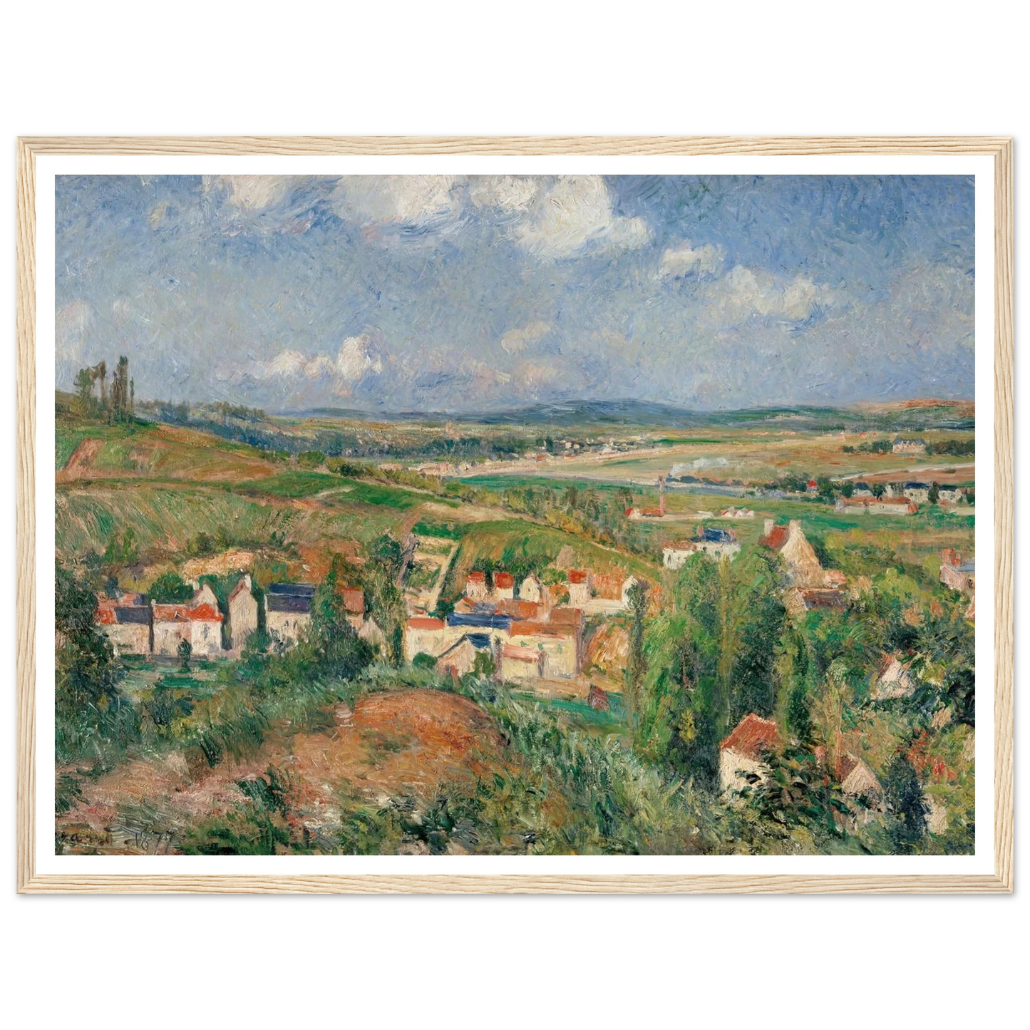 L’hermitage En Été, Pontoise (1877) Art Print | Camille Pissarro - Framed Poster - 30x40 cm / 12x16″ - Black frame