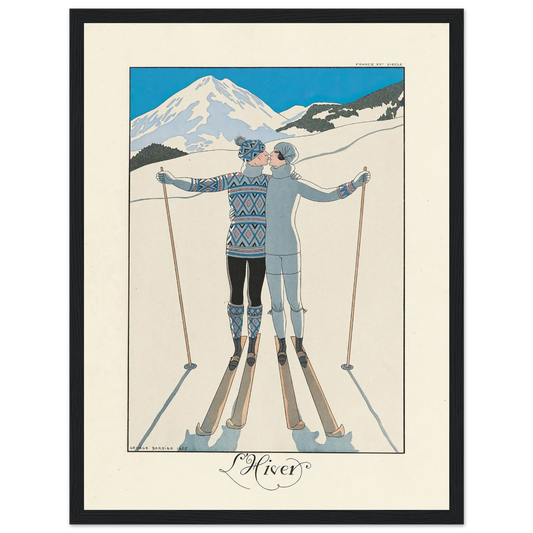 L’Hiver (Winter) (1922–1926) Art Print | George Barbier - Framed Poster - 30x40 cm / 12x16″ - Black frame