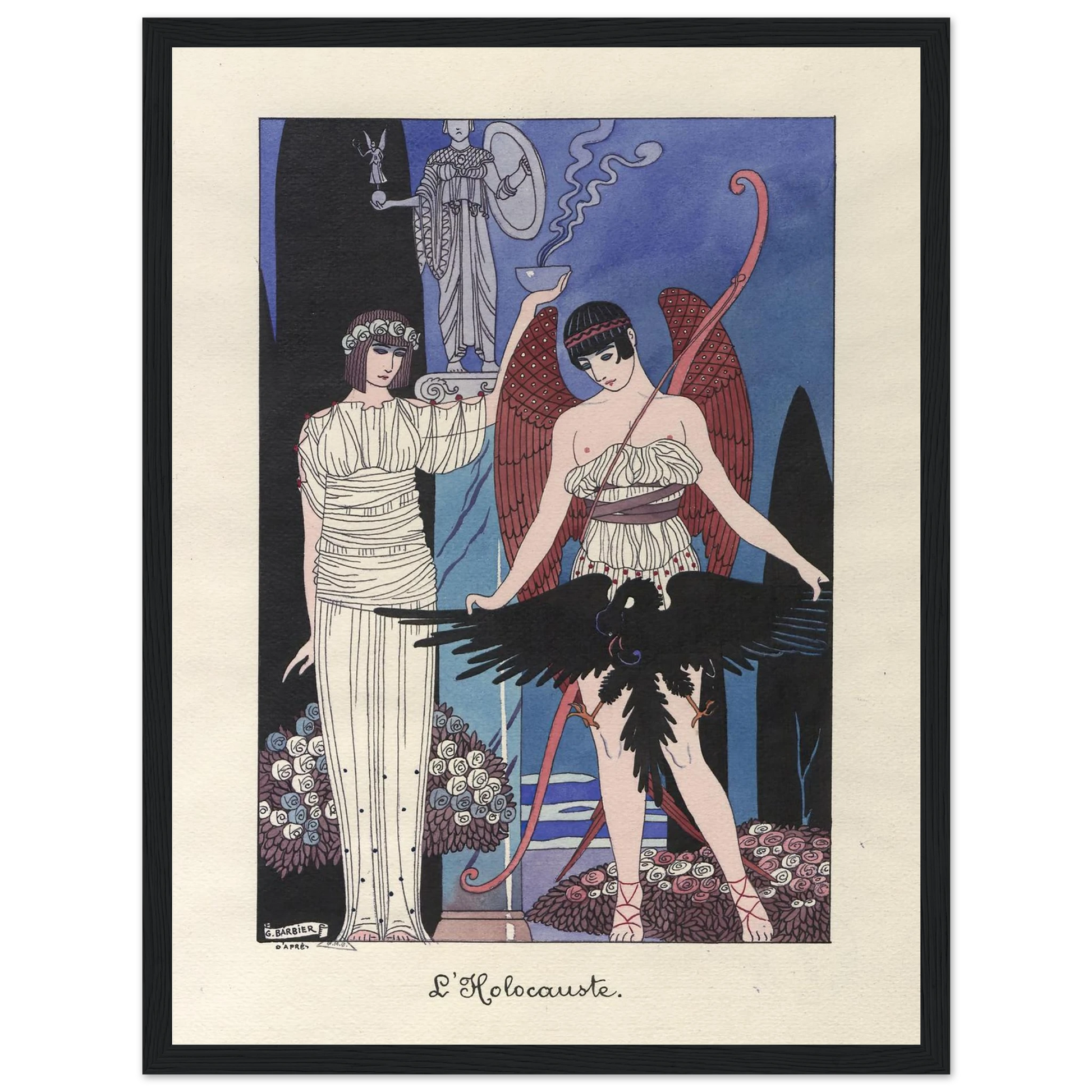 L’Holocauste (1914-1915) Art Print | George Barbier - Framed Poster - 30x40 cm / 12x16″ - Black frame
