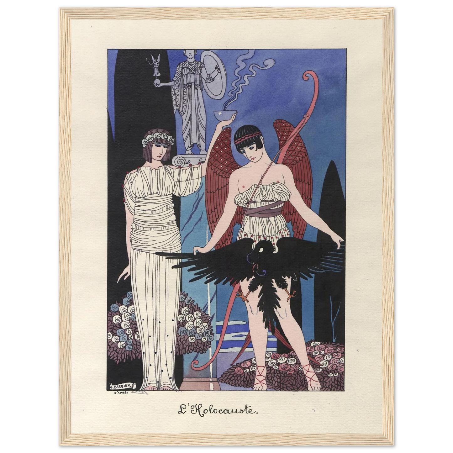 L’Holocauste (1914-1915) Art Print | George Barbier - Framed Poster - 30x40 cm / 12x16″ - Black frame