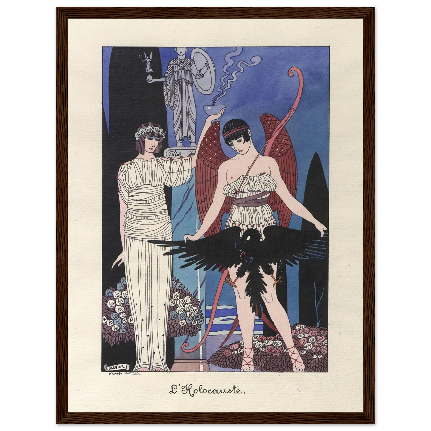 L’Holocauste (1914-1915) Art Print | George Barbier - Framed Poster - 30x40 cm / 12x16″ - Black frame