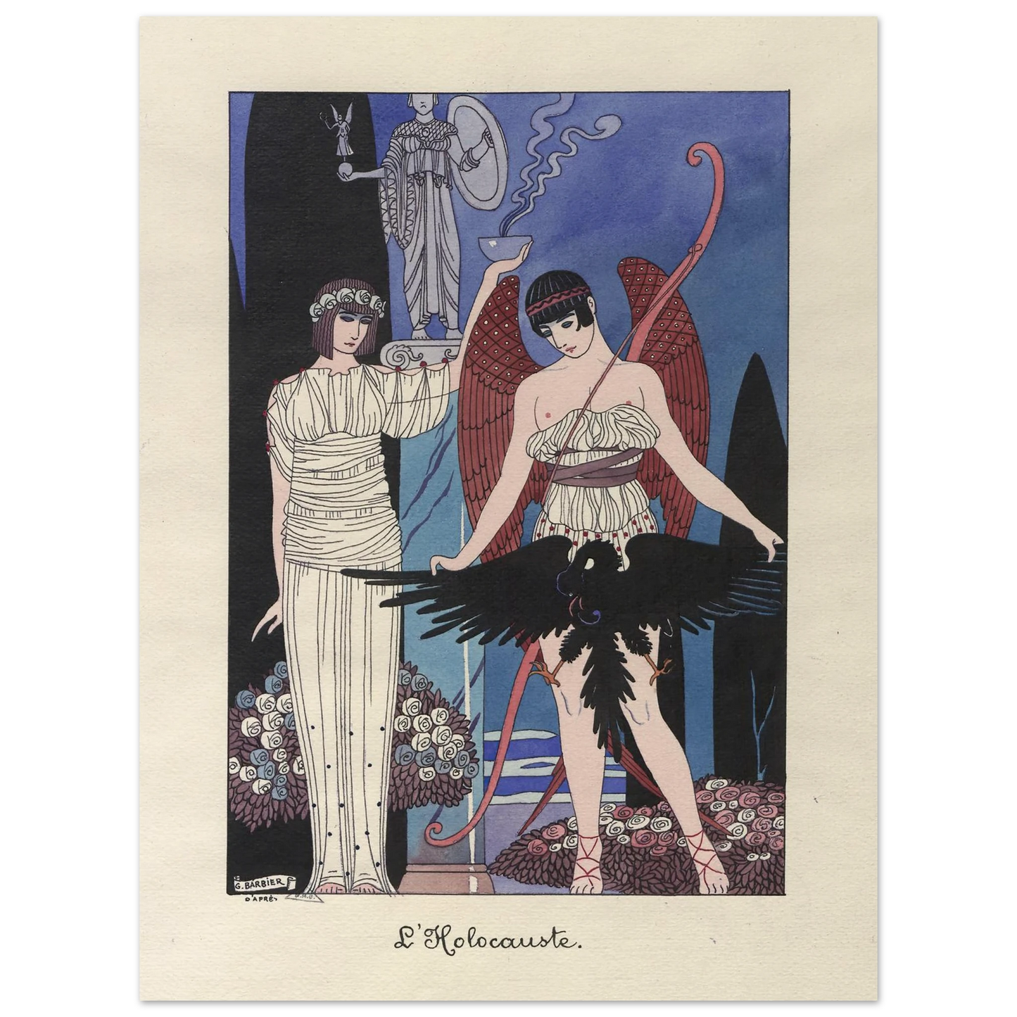 L’Holocauste (1914-1915) Art Print | George Barbier - Framed Poster - 30x40 cm / 12x16″ - Black frame