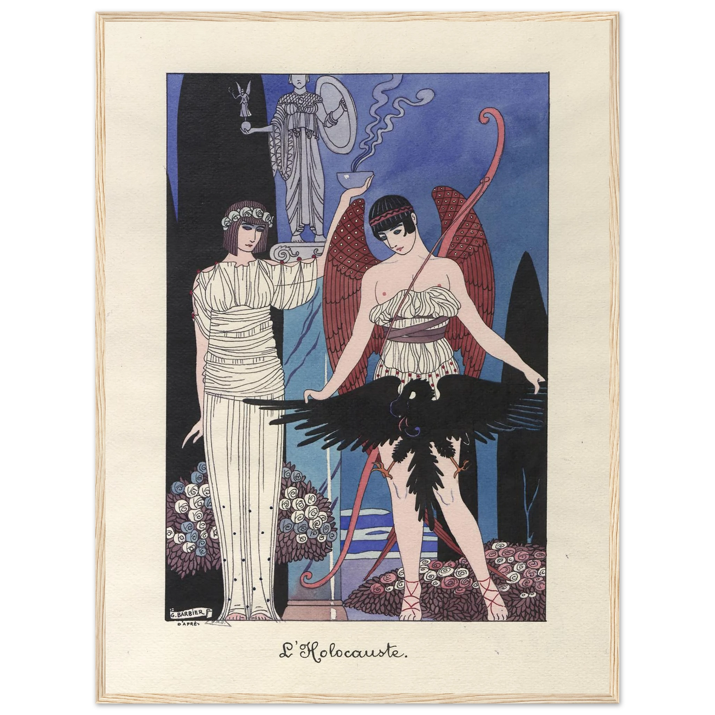 L’Holocauste (1914-1915) Art Print | George Barbier - Framed Poster - 30x40 cm / 12x16″ - Black frame