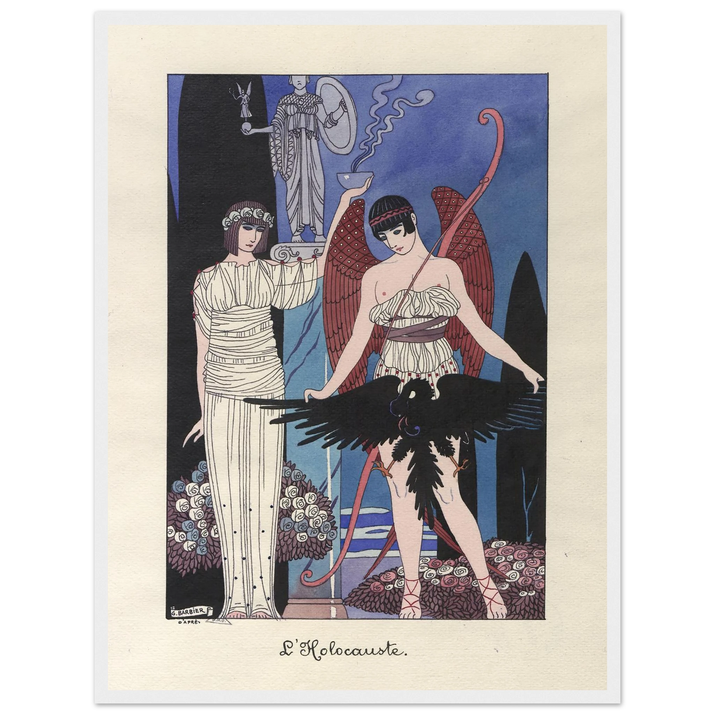 L’Holocauste (1914-1915) Art Print | George Barbier - Framed Poster - 30x40 cm / 12x16″ - Black frame