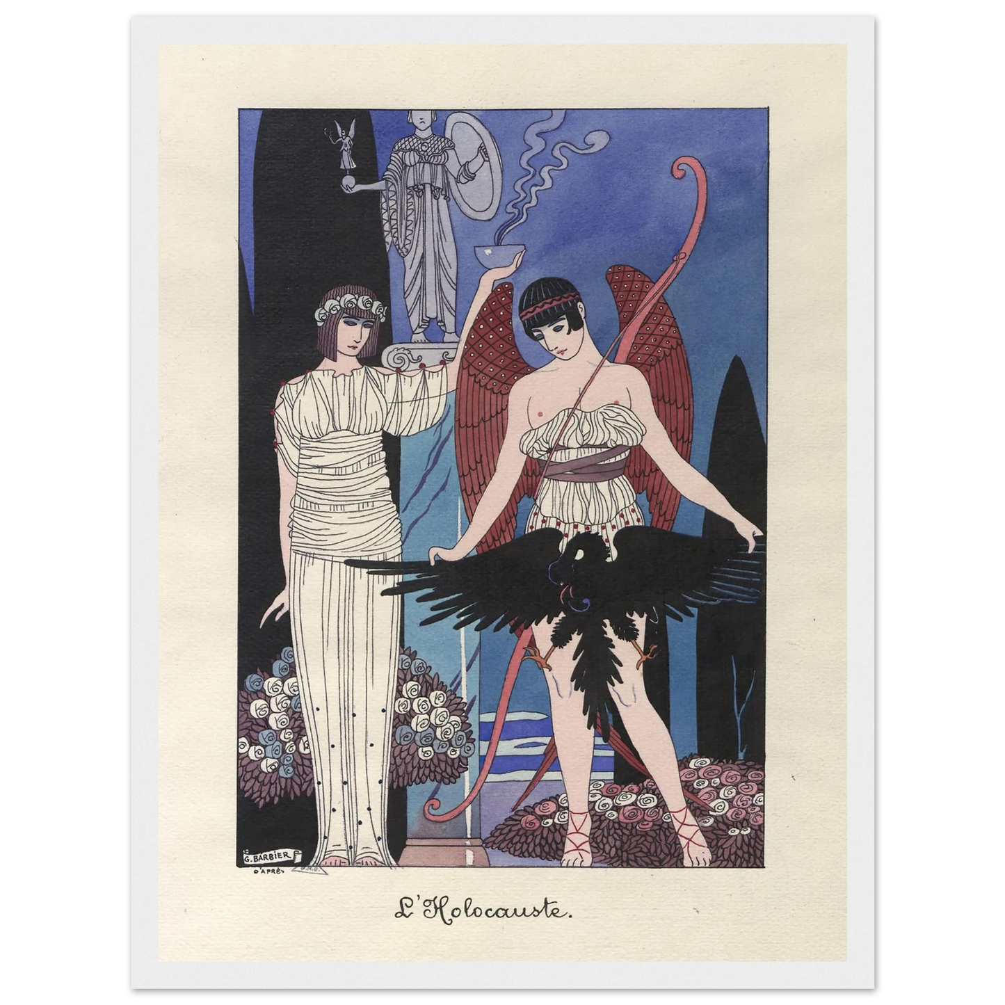 L’Holocauste (1914-1915) Art Print | George Barbier - Framed Poster - 30x40 cm / 12x16″ - Black frame