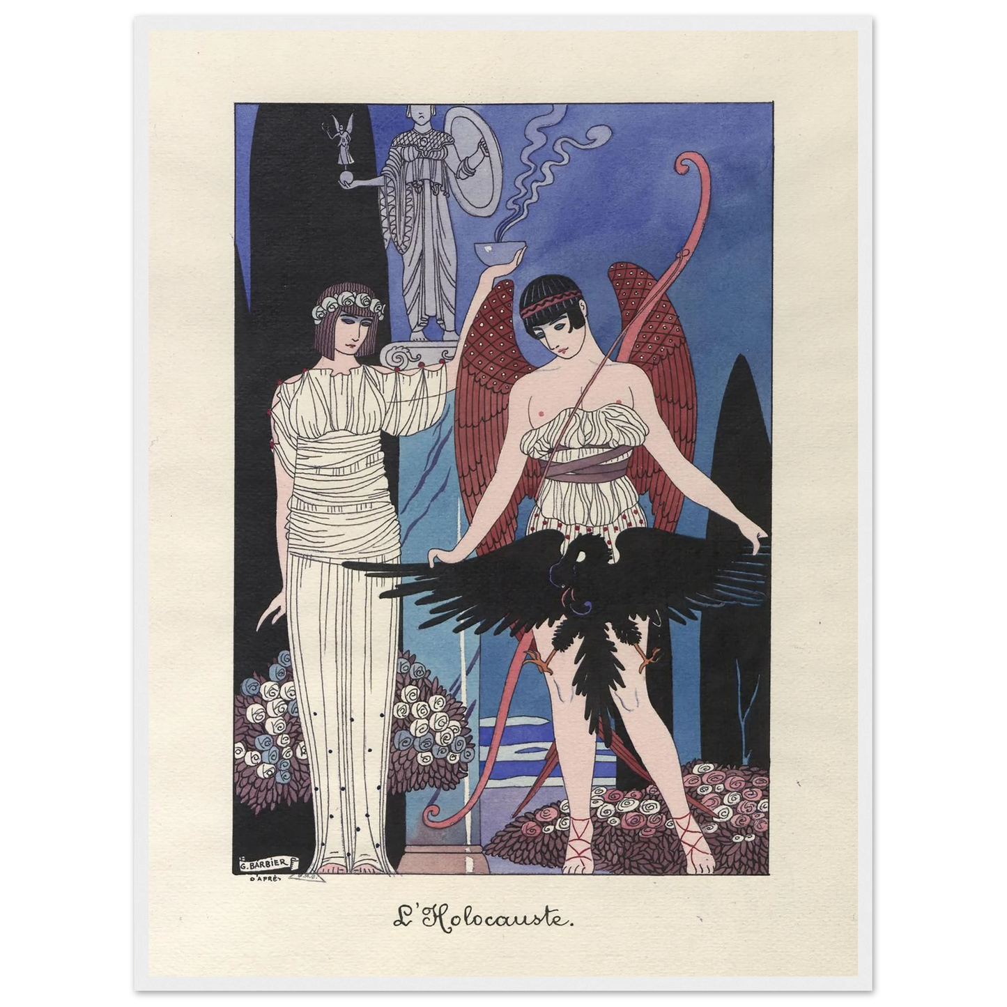 L’Holocauste (1914-1915) Art Print | George Barbier - Framed Poster - 30x40 cm / 12x16″ - Black frame