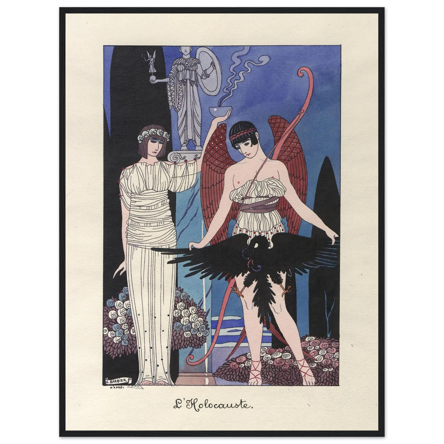 L’Holocauste (1914-1915) Art Print | George Barbier - Framed Poster - 30x40 cm / 12x16″ - Black frame