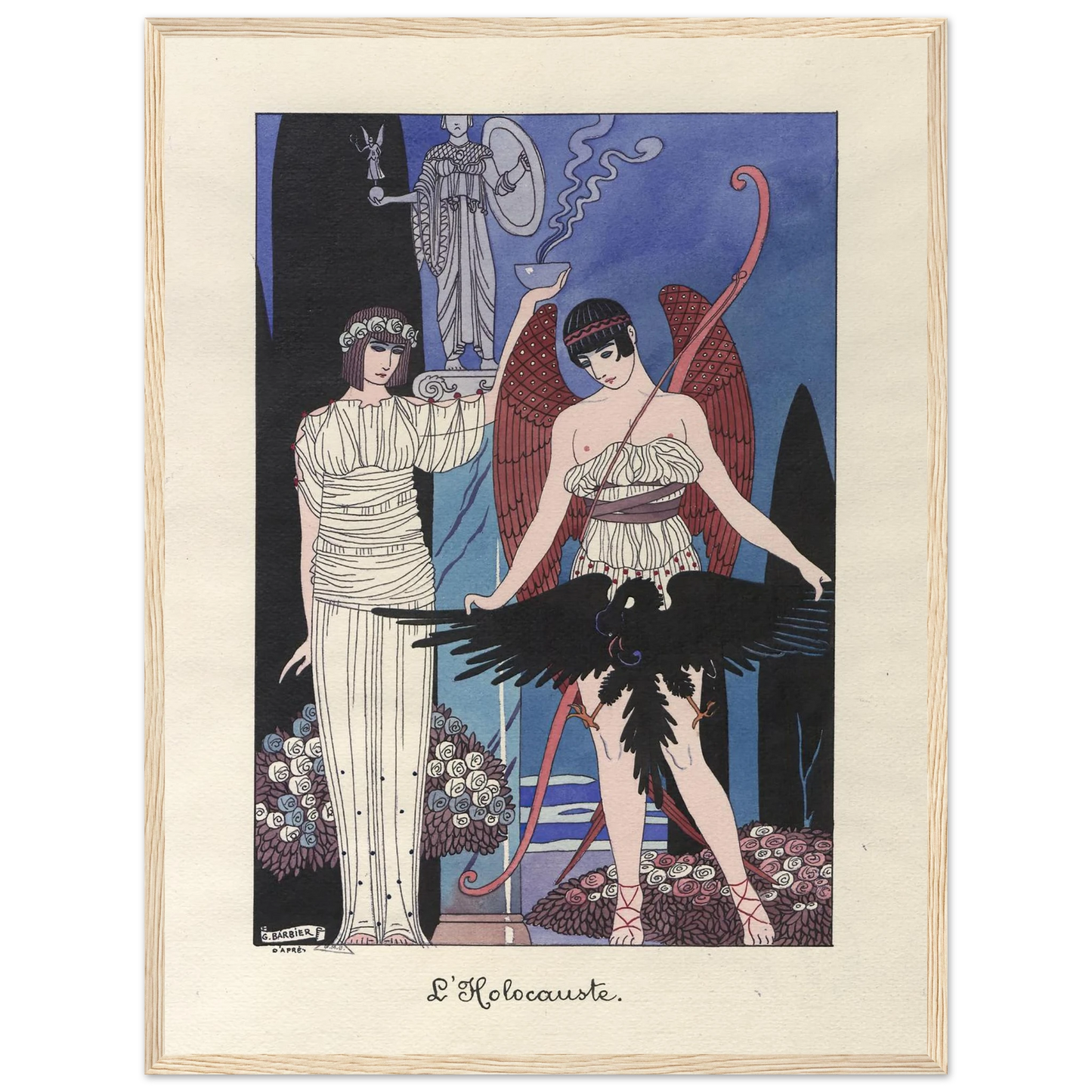 L’Holocauste (1914-1915) Art Print | George Barbier - Framed Poster - 30x40 cm / 12x16″ - Black frame