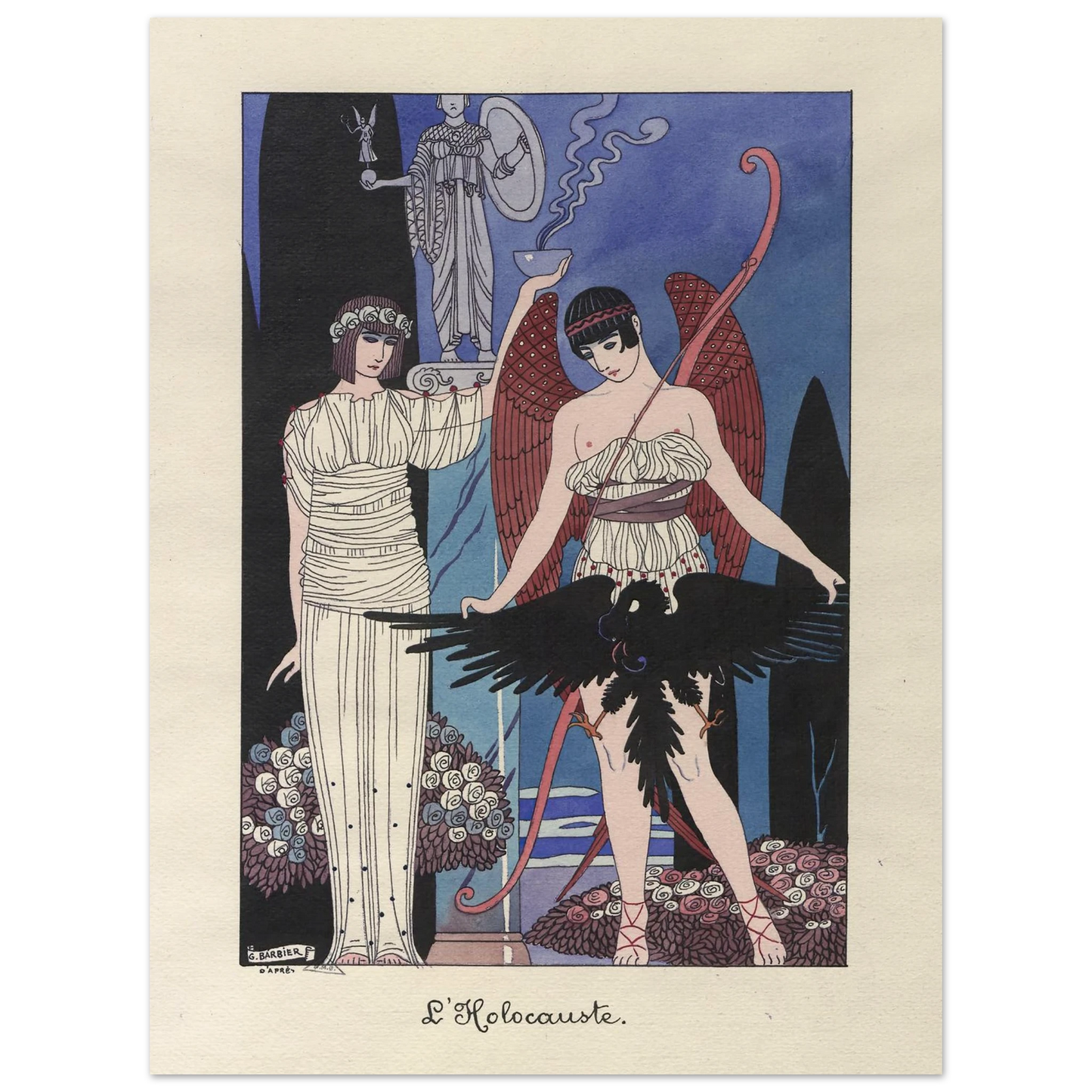 L’Holocauste (1914-1915) Art Print | George Barbier - Framed Poster - 30x40 cm / 12x16″ - Black frame