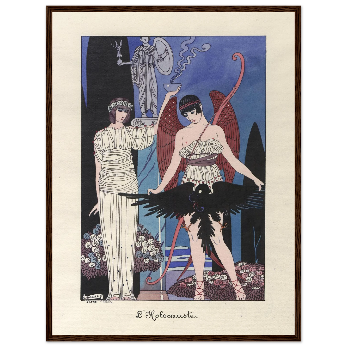 L’Holocauste (1914-1915) Art Print | George Barbier - Framed Poster - 30x40 cm / 12x16″ - Black frame