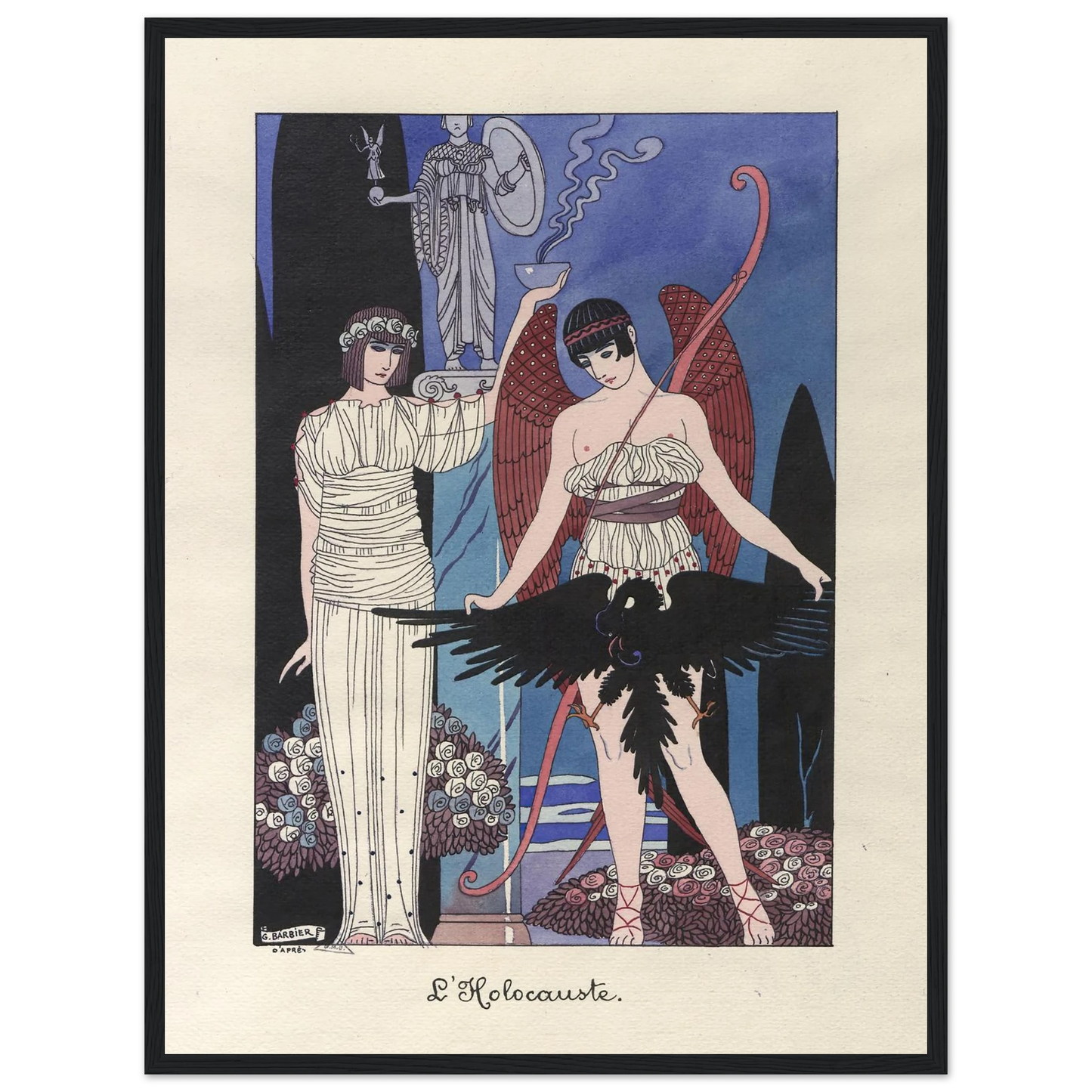 L’Holocauste (1914-1915) Art Print | George Barbier - Framed Poster - 30x40 cm / 12x16″ - Black frame