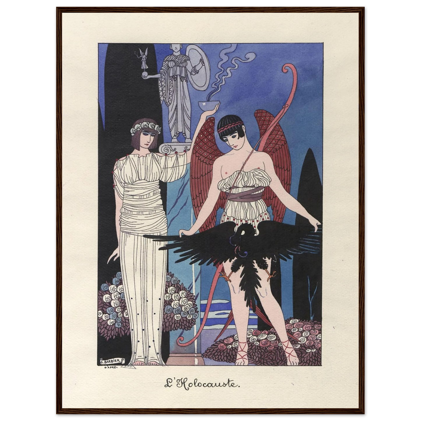L’Holocauste (1914-1915) Art Print | George Barbier - Framed Poster - 30x40 cm / 12x16″ - Black frame