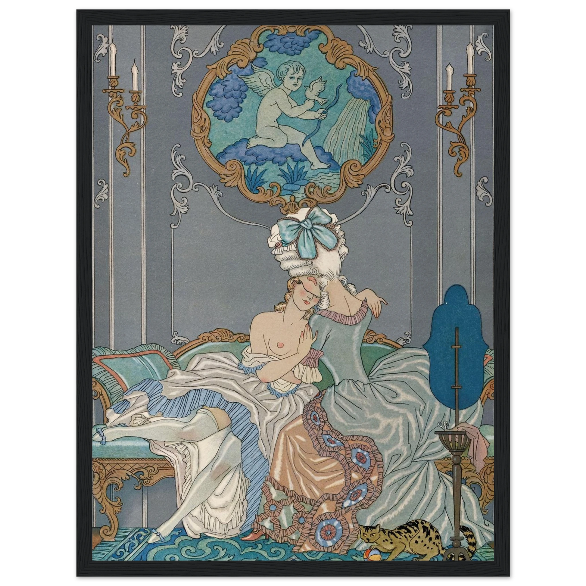 Liaisons dangereuses (1934) Art Print | George Barbier - Framed Poster - 30x40 cm / 12x16″ - Black frame