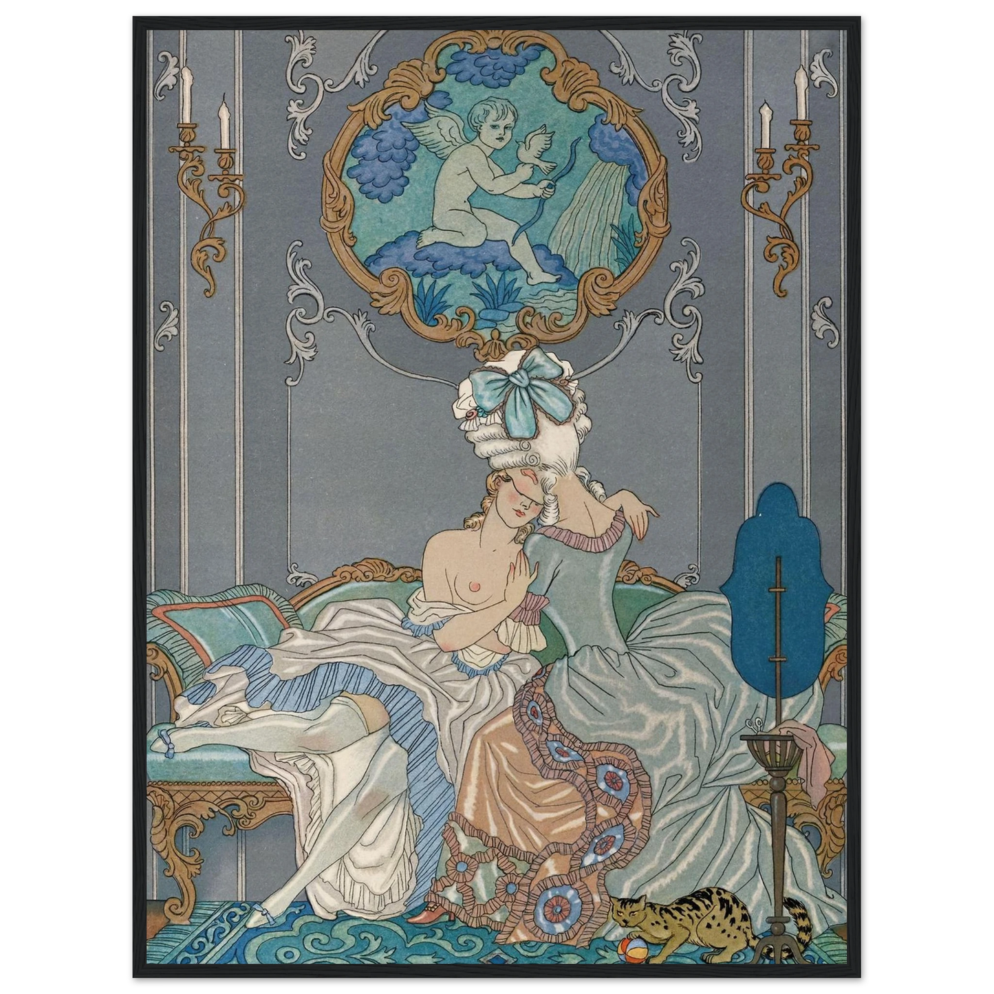 Liaisons dangereuses (1934) Art Print | George Barbier - Framed Poster - 30x40 cm / 12x16″ - Black frame