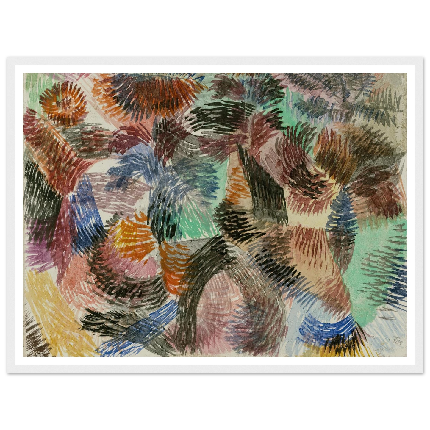 Libido of the Forest (1917) Art Print | Paul Klee - Framed Poster - 30x40 cm / 12x16″ - Black frame