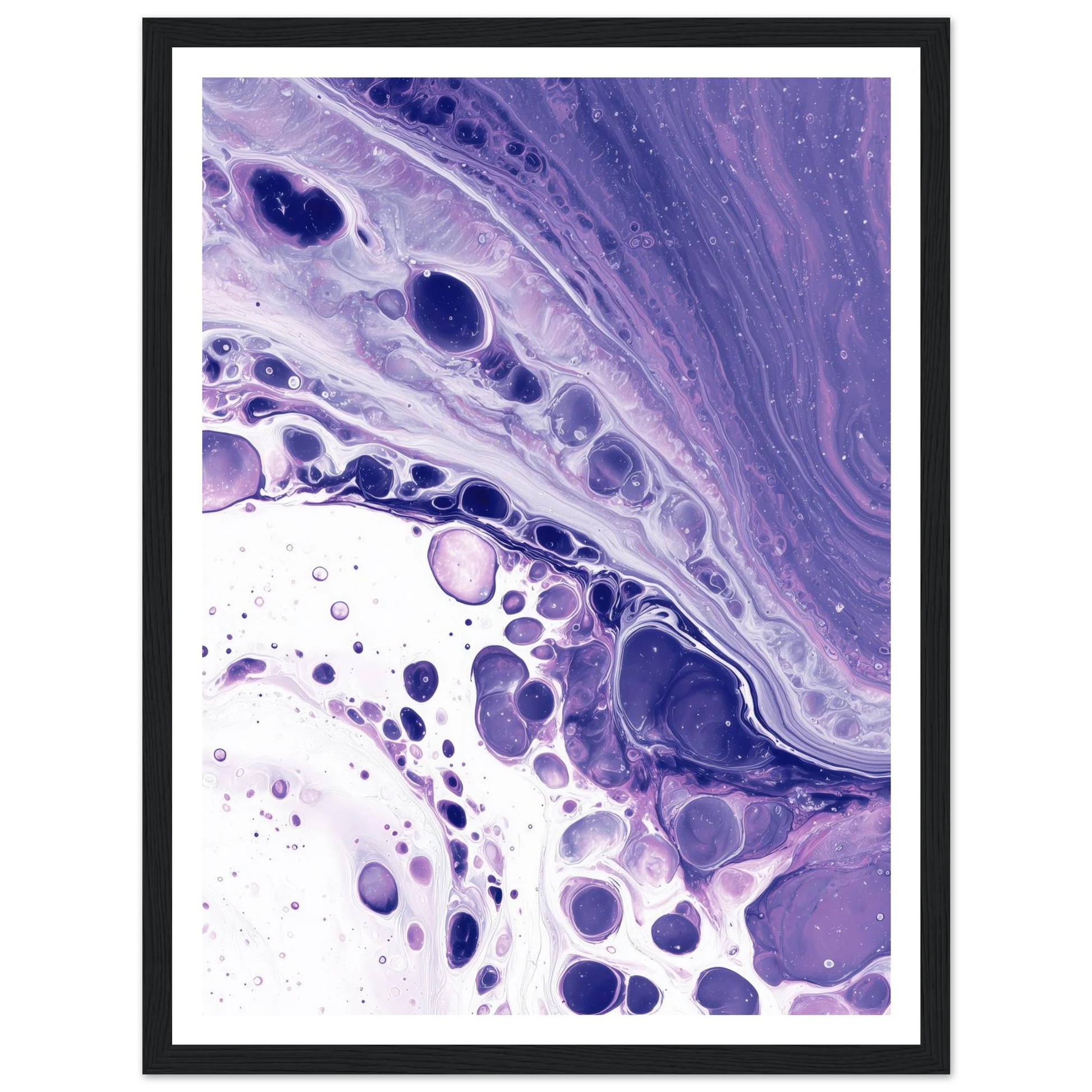 Lila Fracture - Framed Poster - 30x40 cm / 12x16″ - Black frame