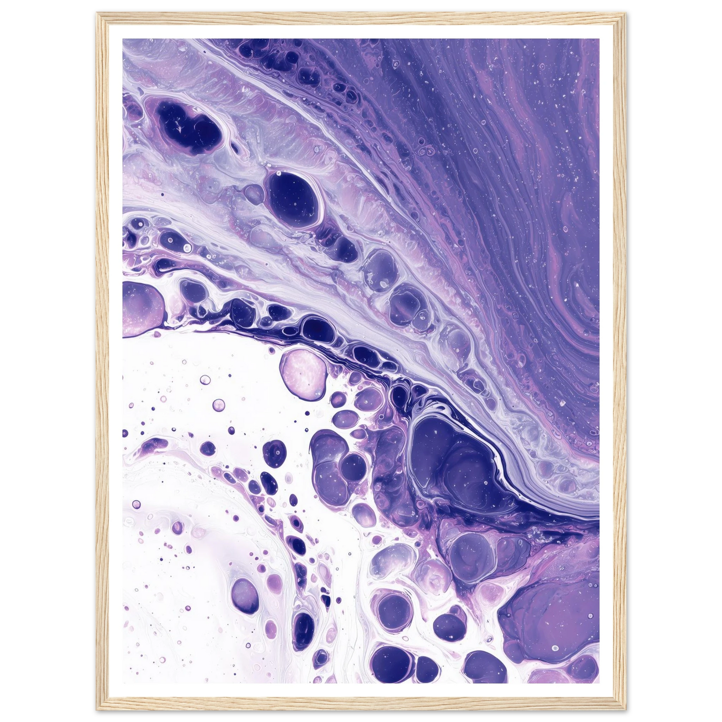Lila Fracture - Framed Poster - 30x40 cm / 12x16″ - Black frame