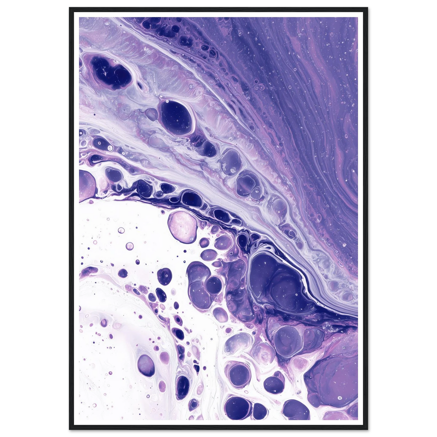 Lila Fracture - Framed Poster - 30x40 cm / 12x16″ - Black frame