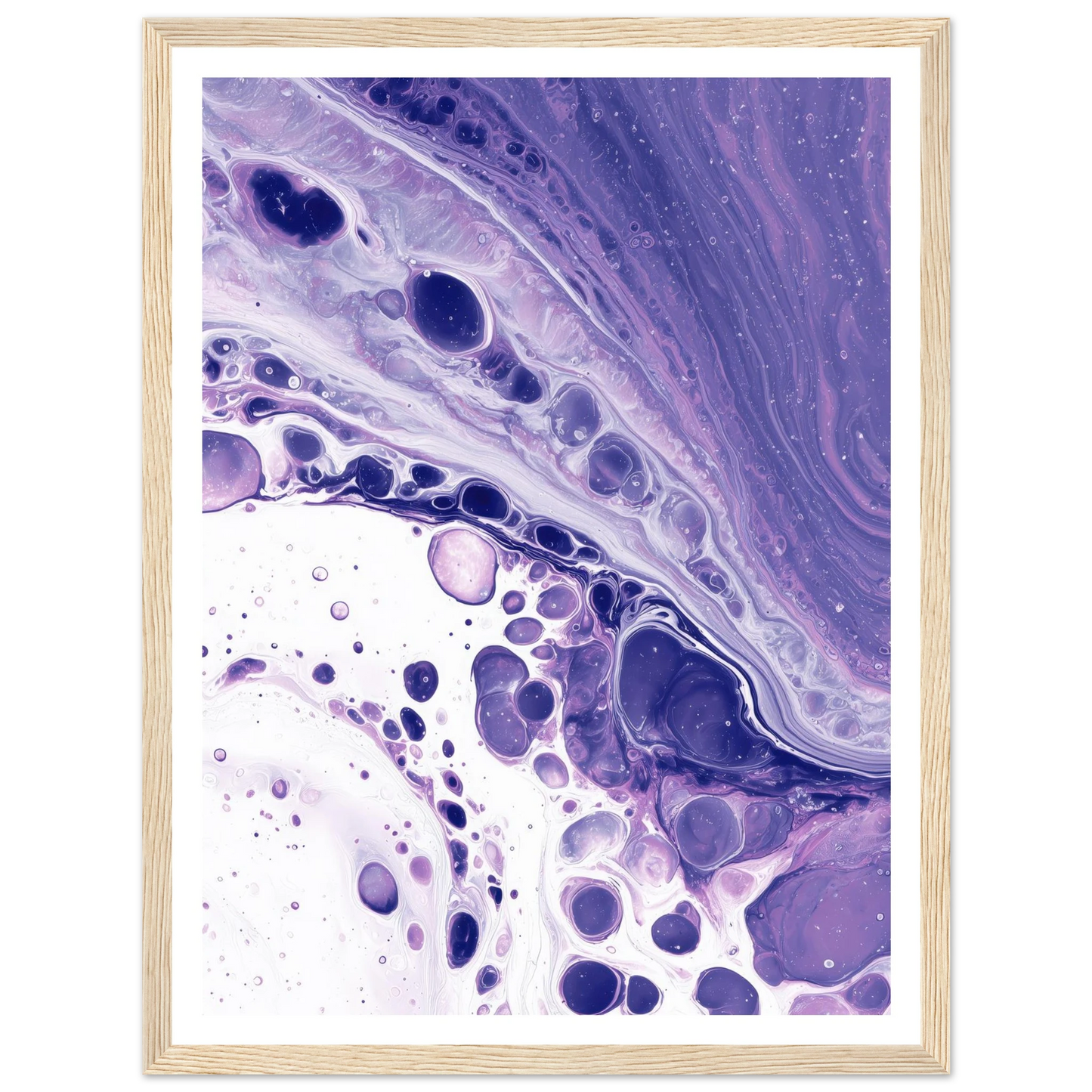 Lila Fracture - Framed Poster - 30x40 cm / 12x16″ - Black frame
