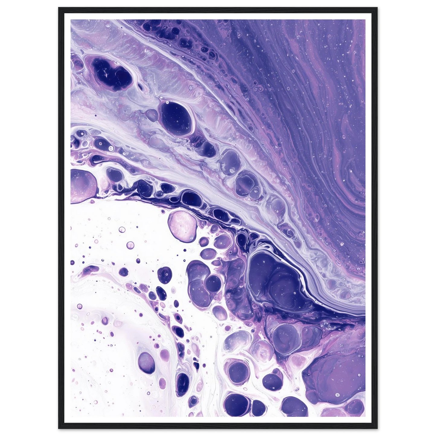 Lila Fracture - Framed Poster - 30x40 cm / 12x16″ - Black frame