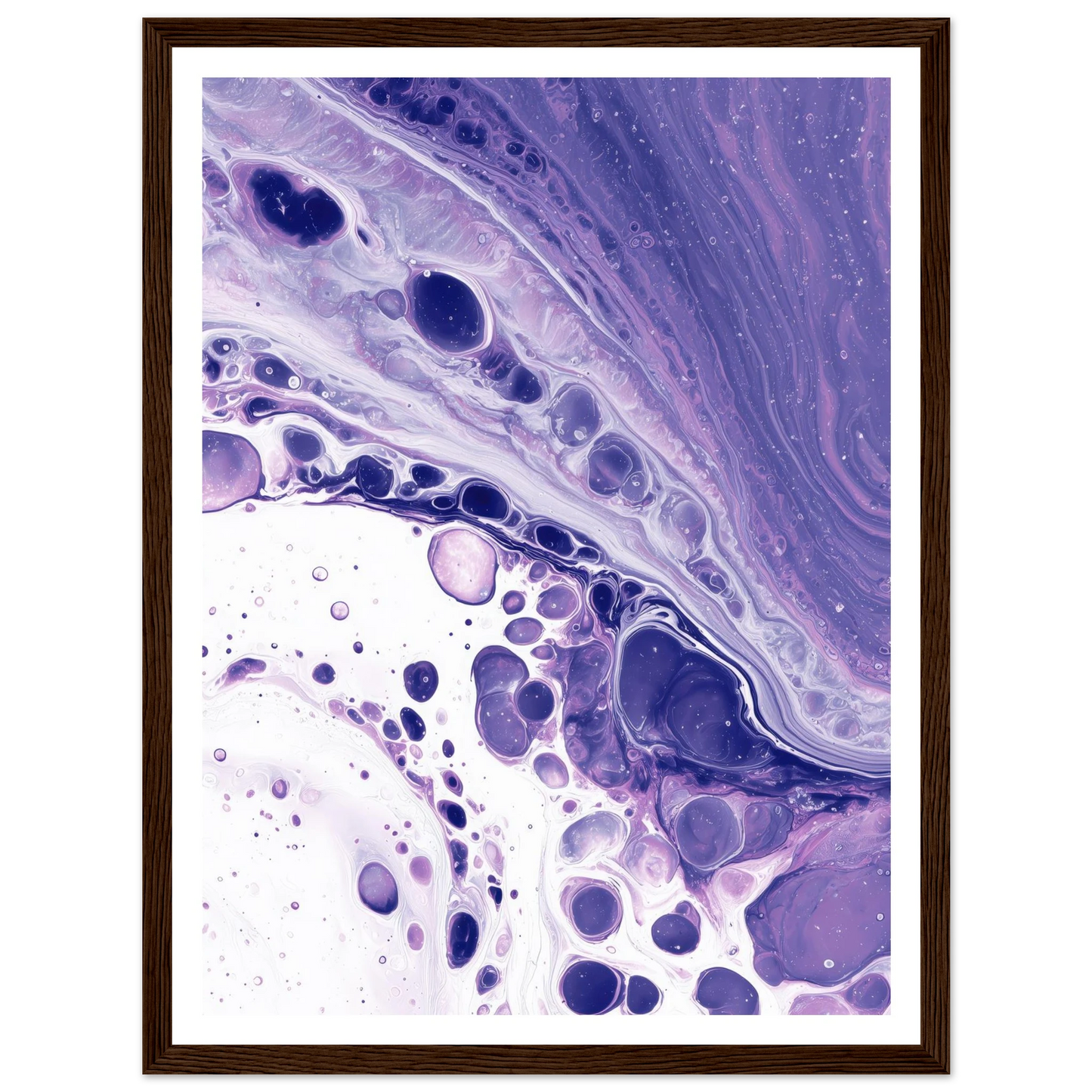 Lila Fracture - Framed Poster - 30x40 cm / 12x16″ - Black frame