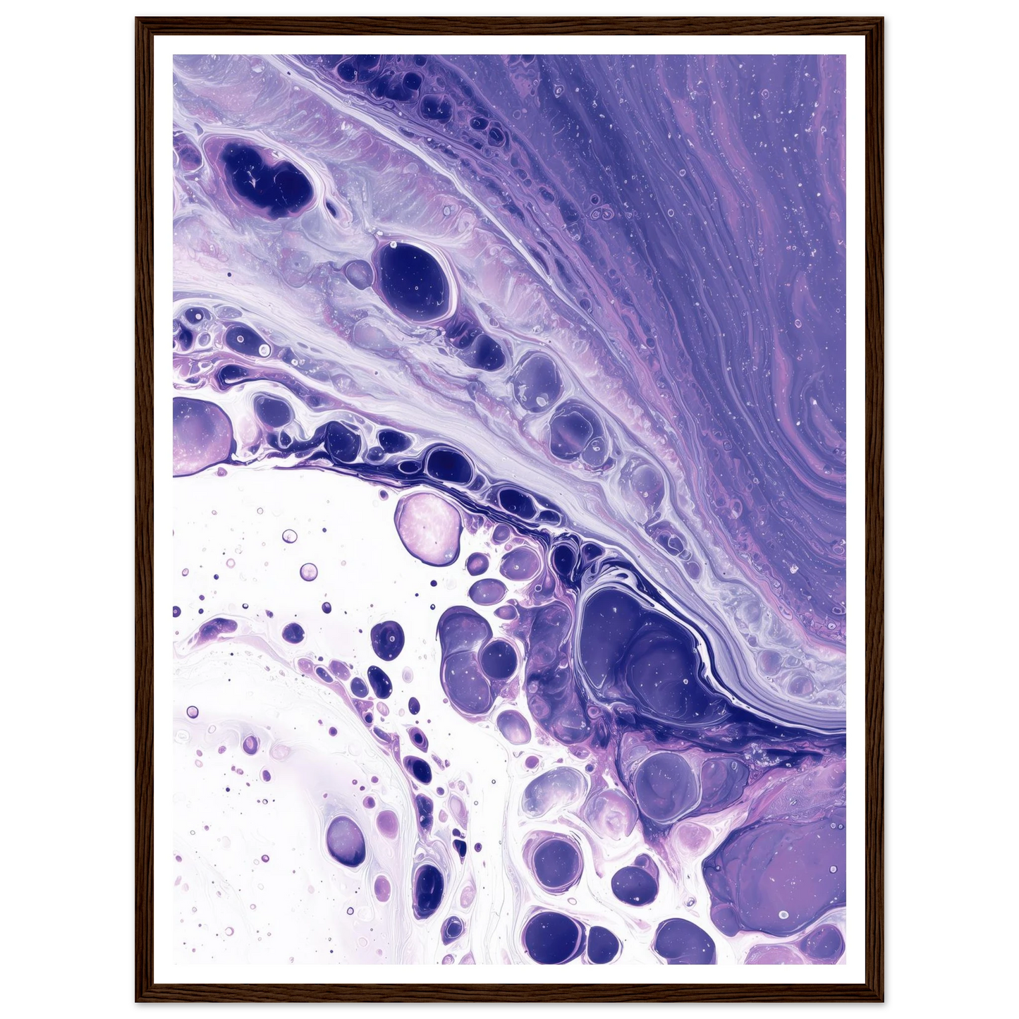 Lila Fracture - Framed Poster - 30x40 cm / 12x16″ - Black frame