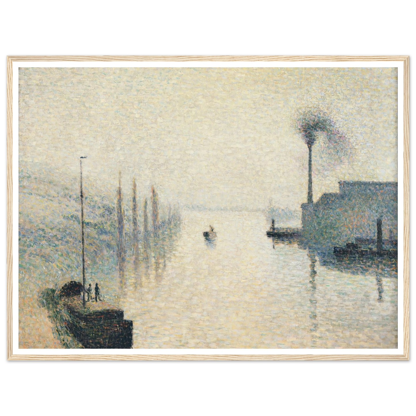 L’Île Lacroix, Rouen (The Effect of Fog) Art Print | Camille Pissarro - Framed Poster - 30x40 cm / 12x16″ - Black frame