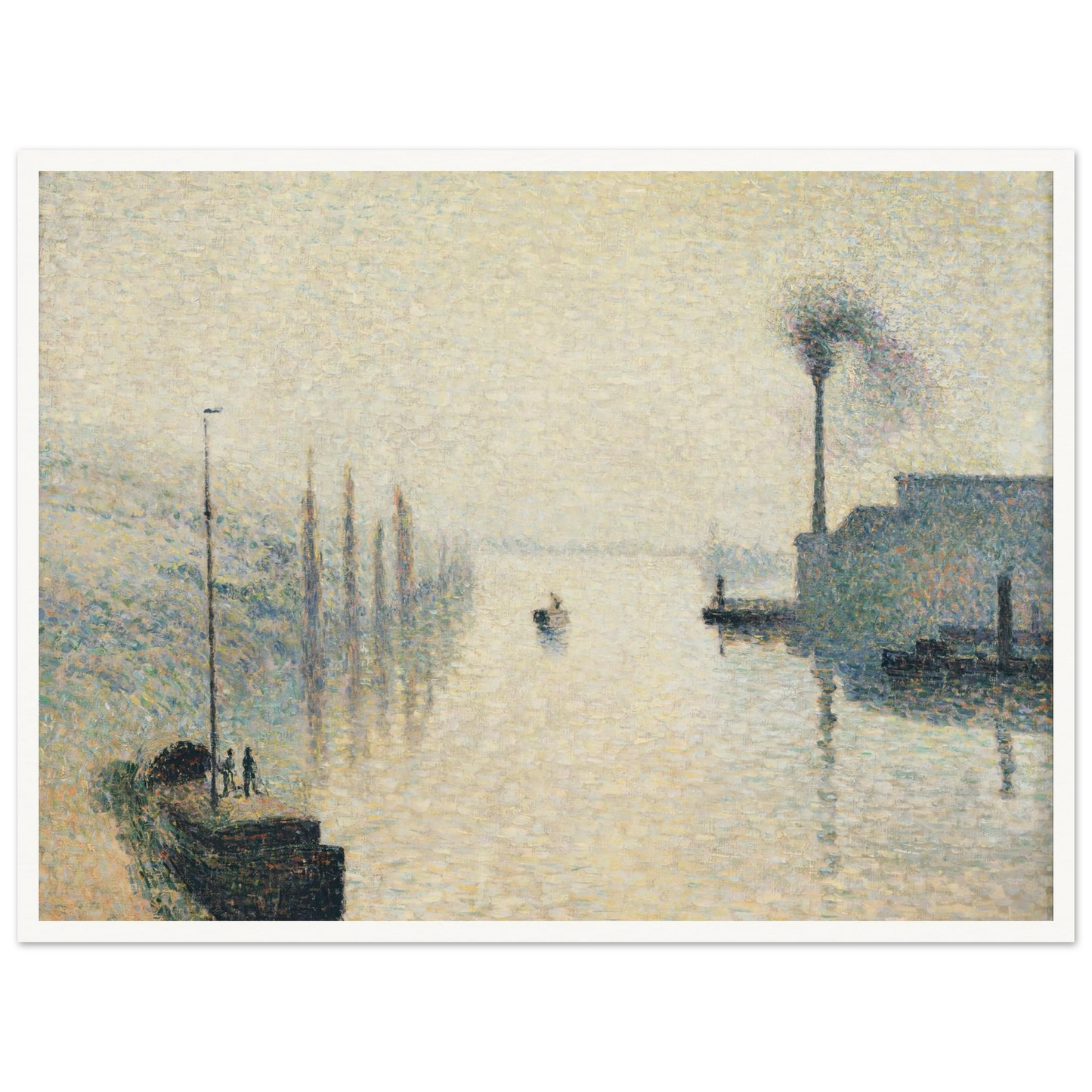 L’Île Lacroix, Rouen (The Effect of Fog) Art Print | Camille Pissarro - Framed Poster - 30x40 cm / 12x16″ - Black frame