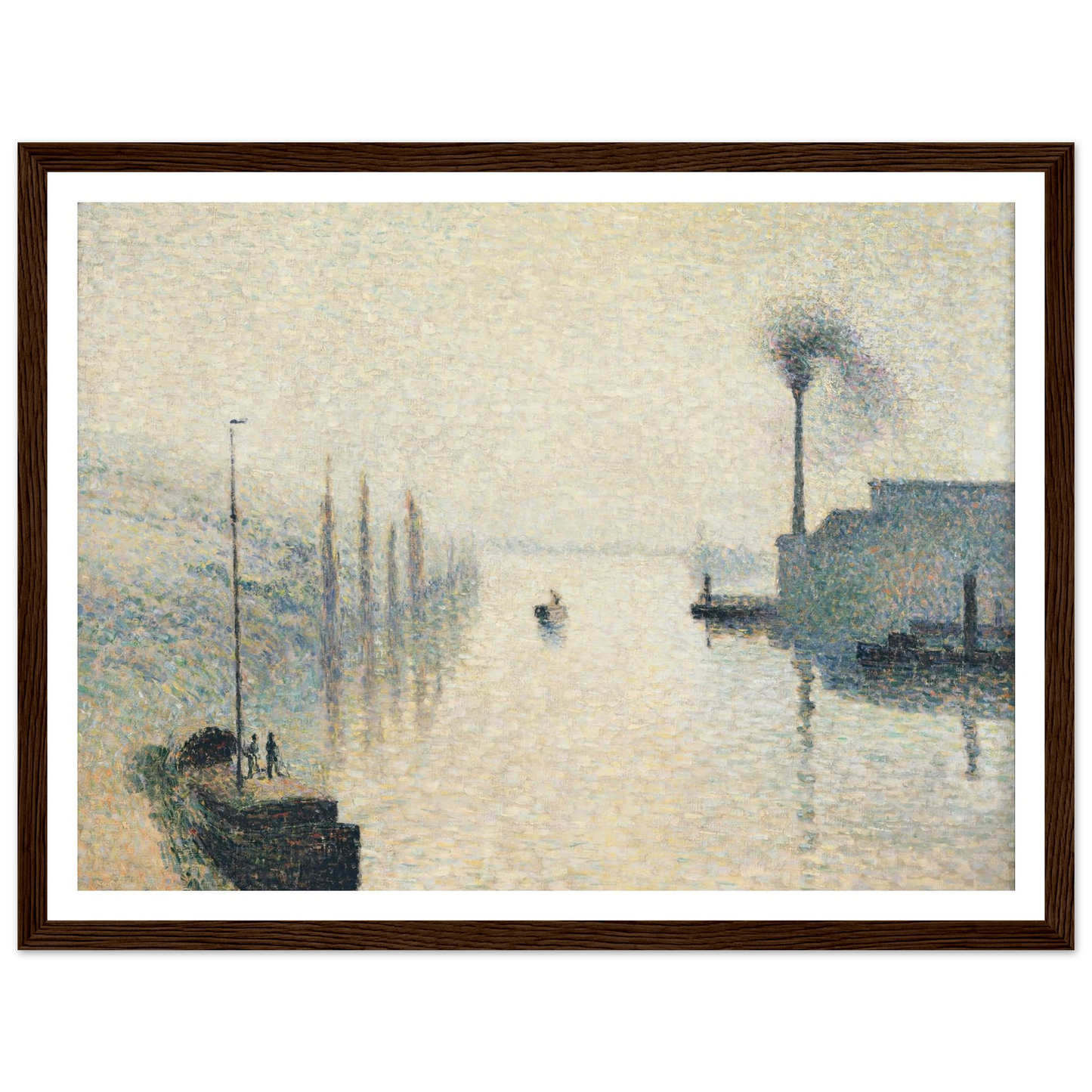 L’Île Lacroix, Rouen (The Effect of Fog) Art Print | Camille Pissarro - Framed Poster - 30x40 cm / 12x16″ - Black frame