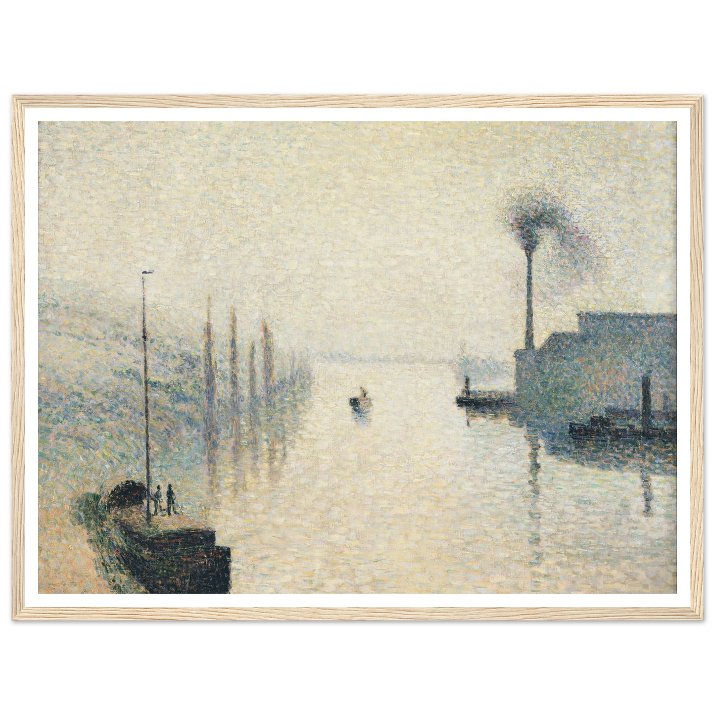 L’Île Lacroix, Rouen (The Effect of Fog) Art Print | Camille Pissarro - Framed Poster - 30x40 cm / 12x16″ - Black frame