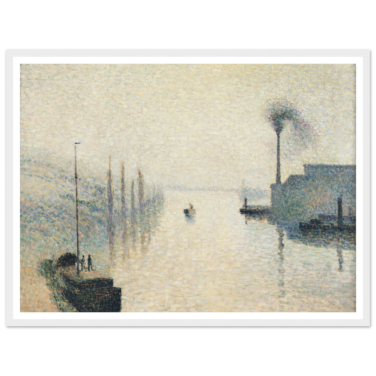 L’Île Lacroix, Rouen (The Effect of Fog) Art Print | Camille Pissarro - Framed Poster - 30x40 cm / 12x16″ - Black frame