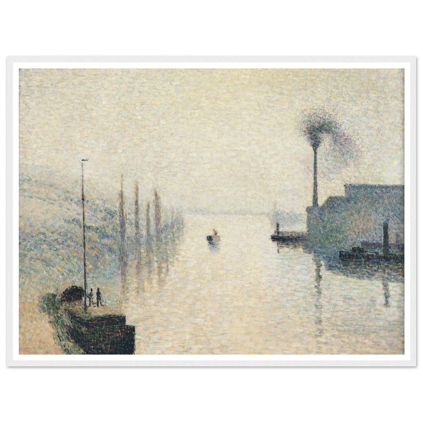 L’Île Lacroix, Rouen (The Effect of Fog) Art Print | Camille Pissarro - Framed Poster - 30x40 cm / 12x16″ - Black frame