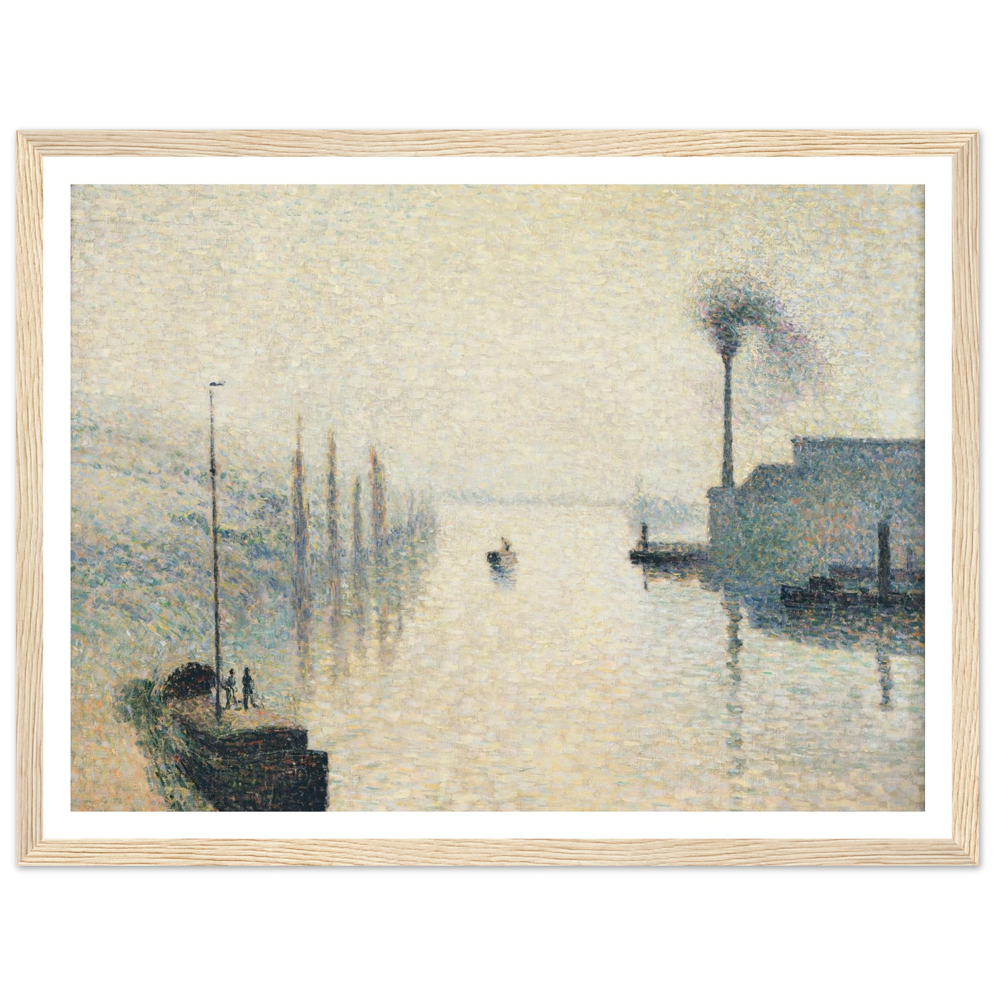 L’Île Lacroix, Rouen (The Effect of Fog) Art Print | Camille Pissarro - Framed Poster - 30x40 cm / 12x16″ - Black frame