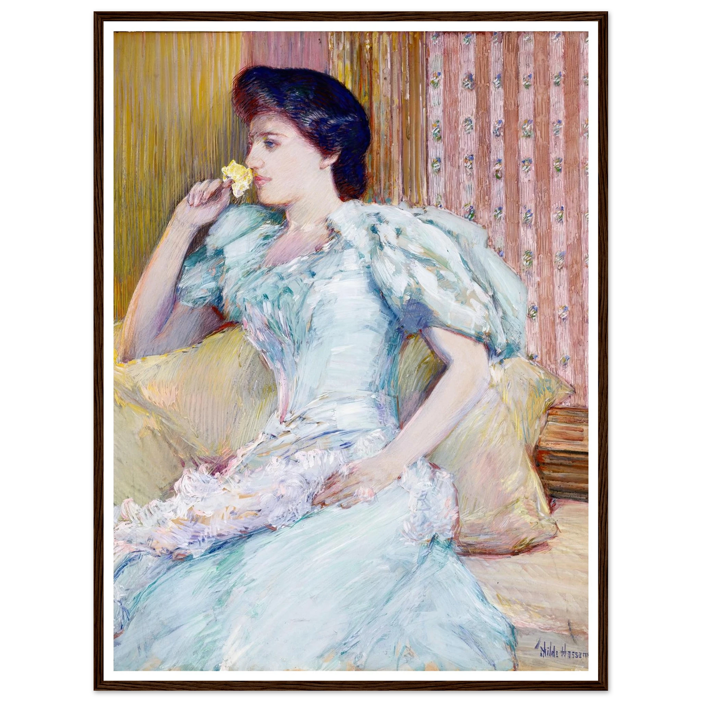 Lillie (Lillie Langtry) (ca. 1898) Art Print | Childe Hassam - Framed Poster - 30x40 cm / 12x16″ - Black frame