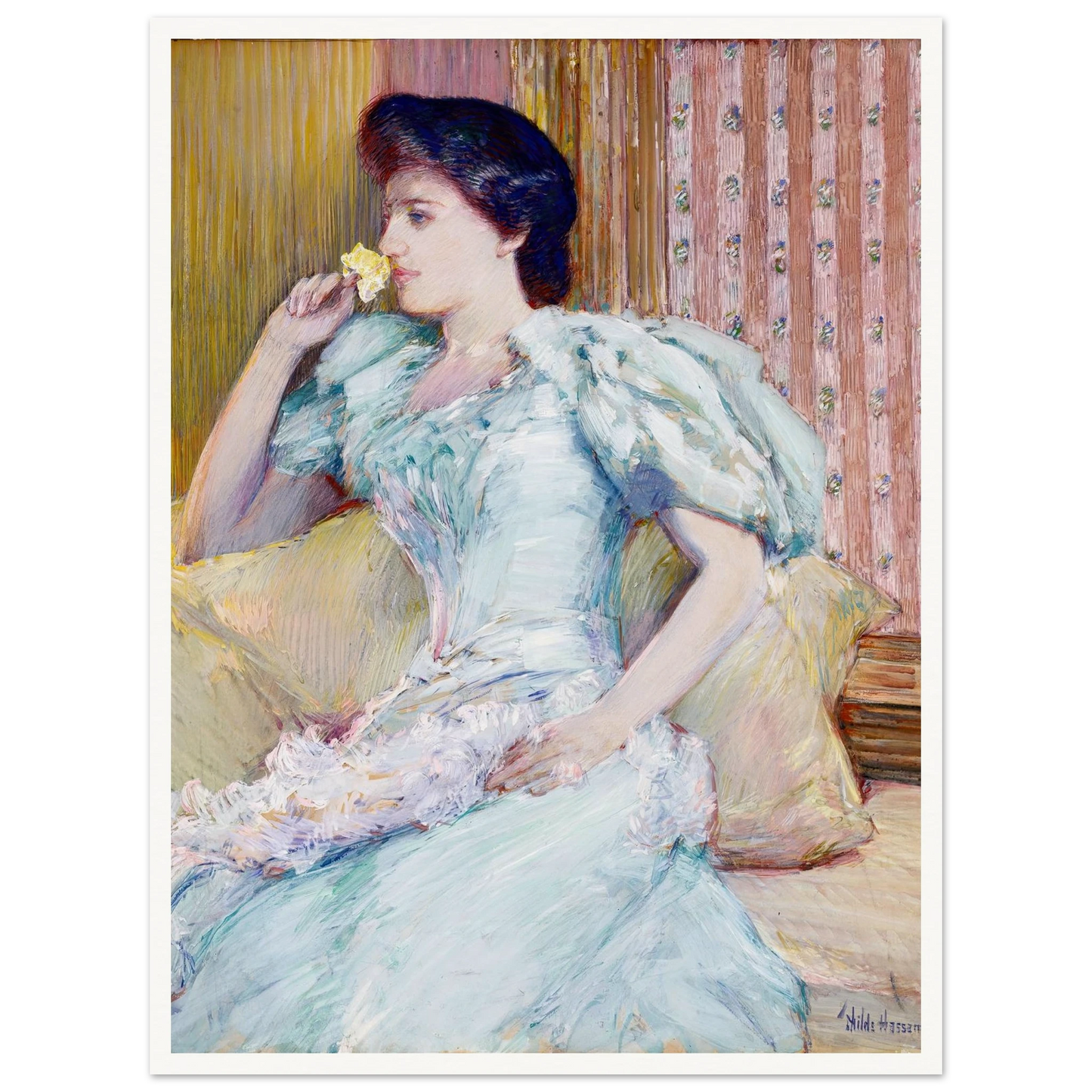 Lillie (Lillie Langtry) (ca. 1898) Art Print | Childe Hassam - Framed Poster - 30x40 cm / 12x16″ - Black frame