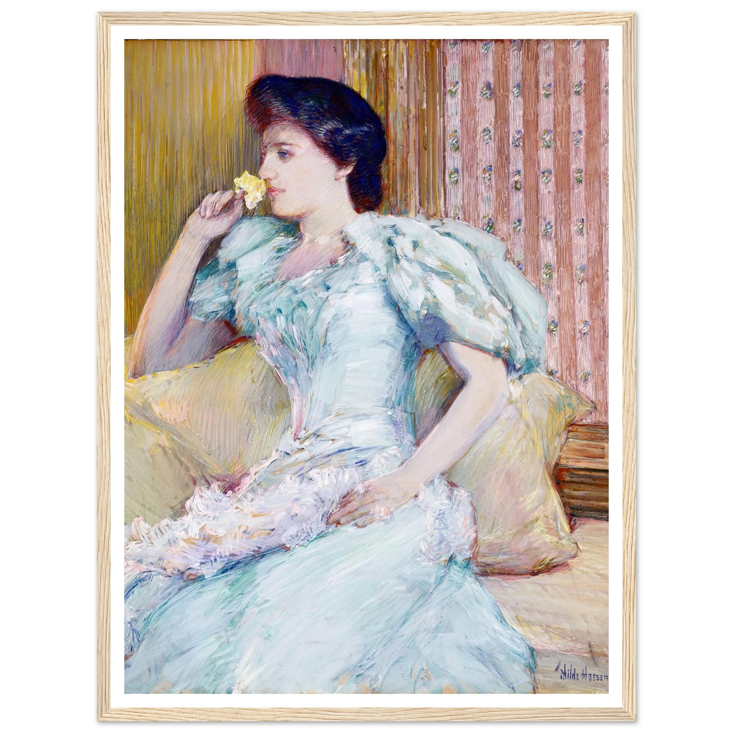 Lillie (Lillie Langtry) (ca. 1898) Art Print | Childe Hassam - Framed Poster - 30x40 cm / 12x16″ - Black frame
