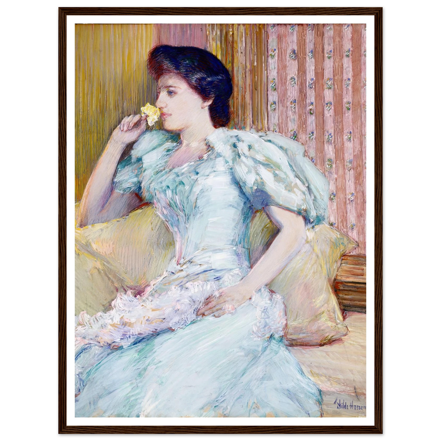 Lillie (Lillie Langtry) (ca. 1898) Art Print | Childe Hassam - Framed Poster - 30x40 cm / 12x16″ - Black frame
